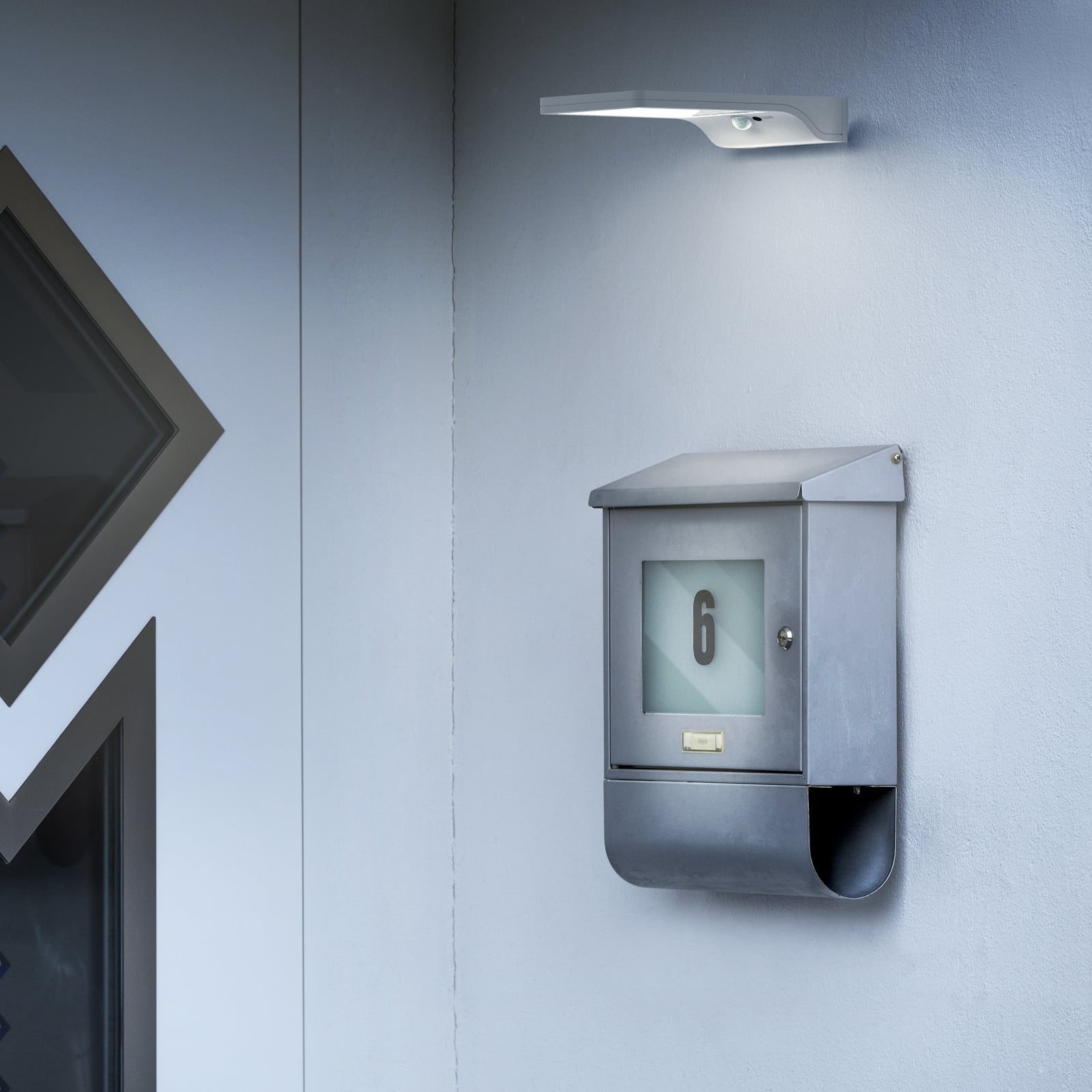 OSRAM applique da esterni LED solare DOORLED, bianca, sensore, IP44