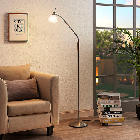 LED Stehleuchte Gwendolin 2 Schirme Lampenwelt Leselampe Wohnzimmer Stehlampe