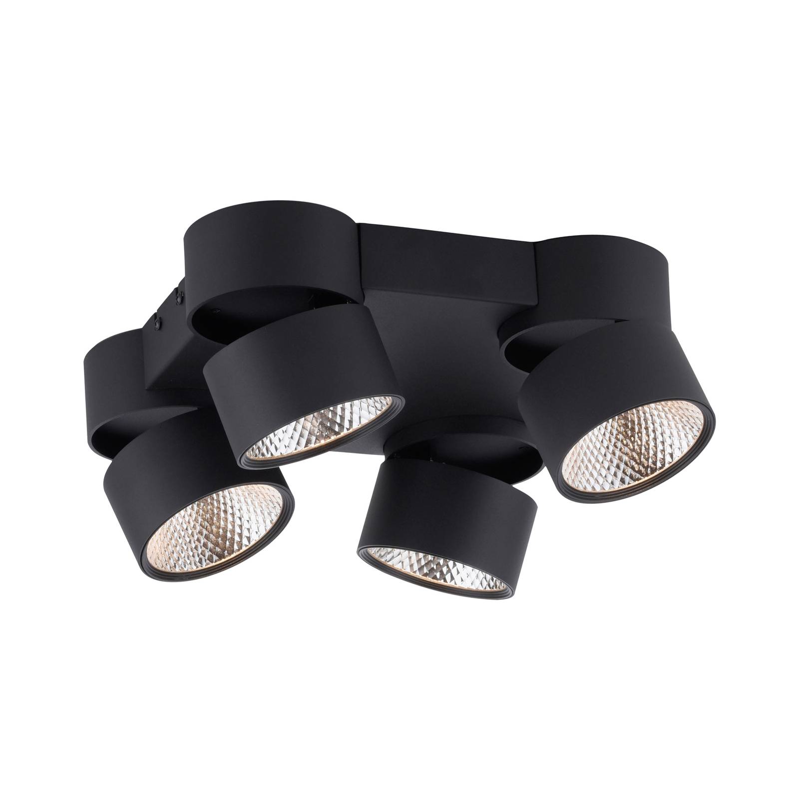 PURE Nola LED-Deckenleuchte vierflammig schwarz