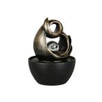 LED-bordslampa Luma, brun, höjd 19 cm, konstharts, RGB USB