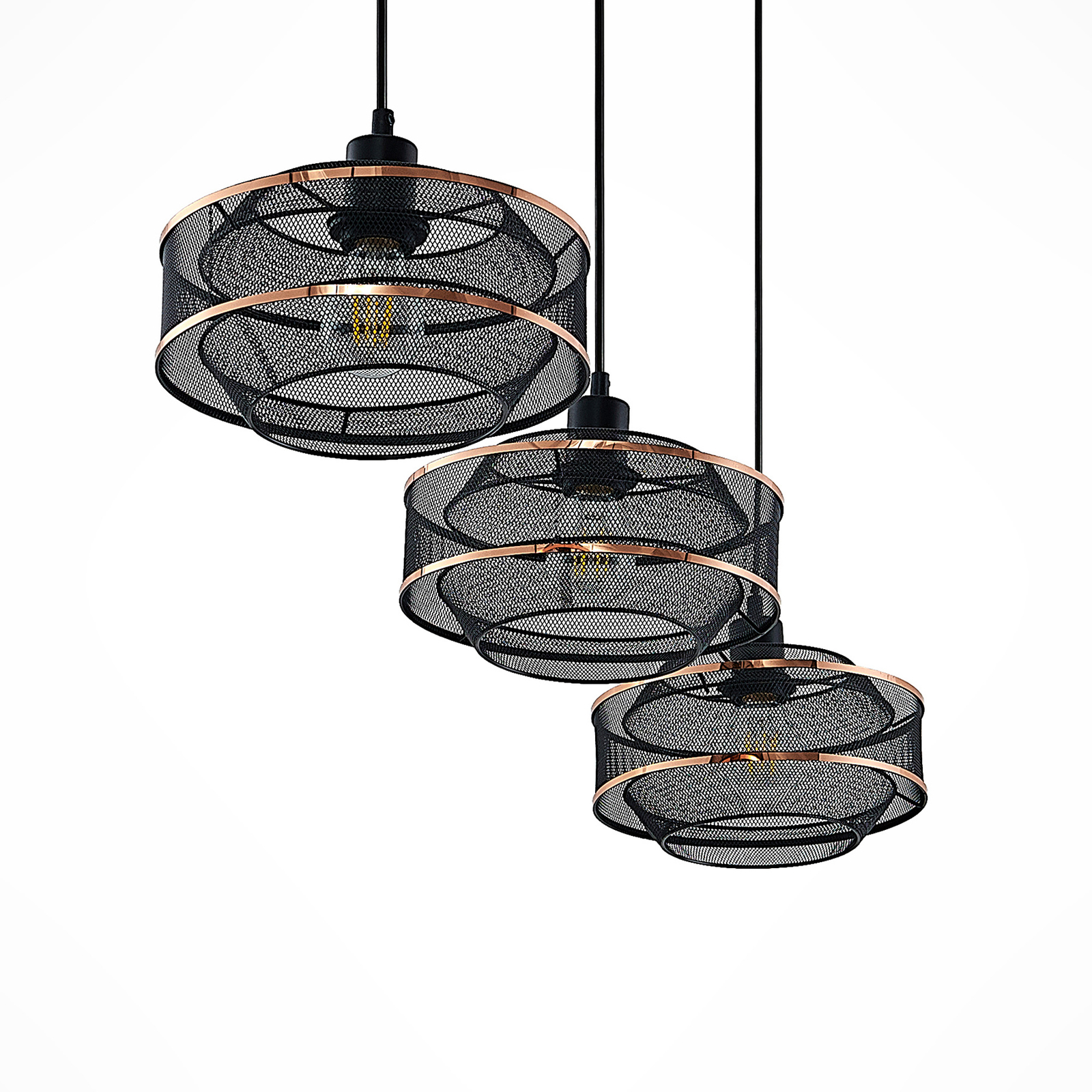 Lindby Dionta, kooi-hanglamp, 3-lamps