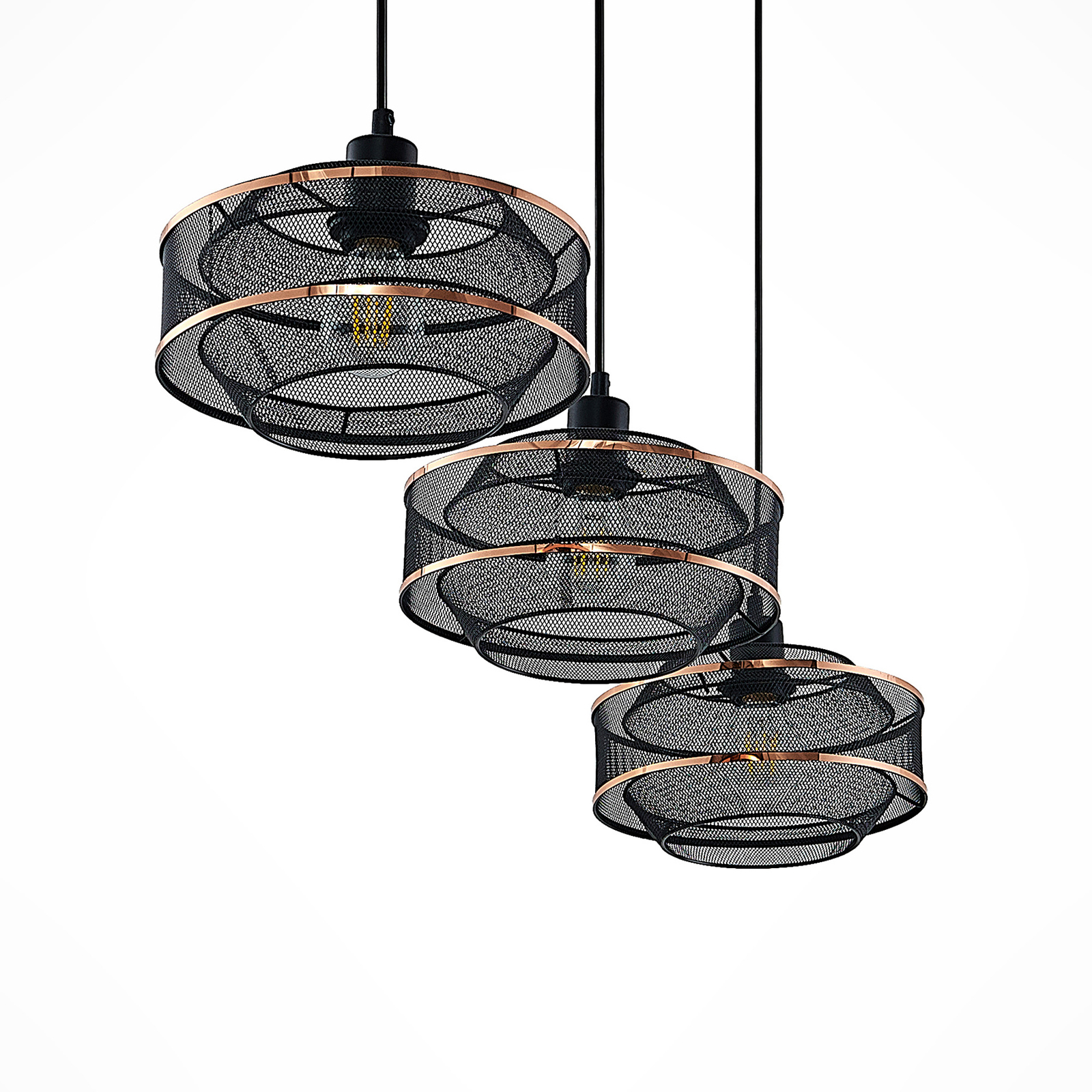 Lindby Dionta, plafonnier cage à 3 lampes