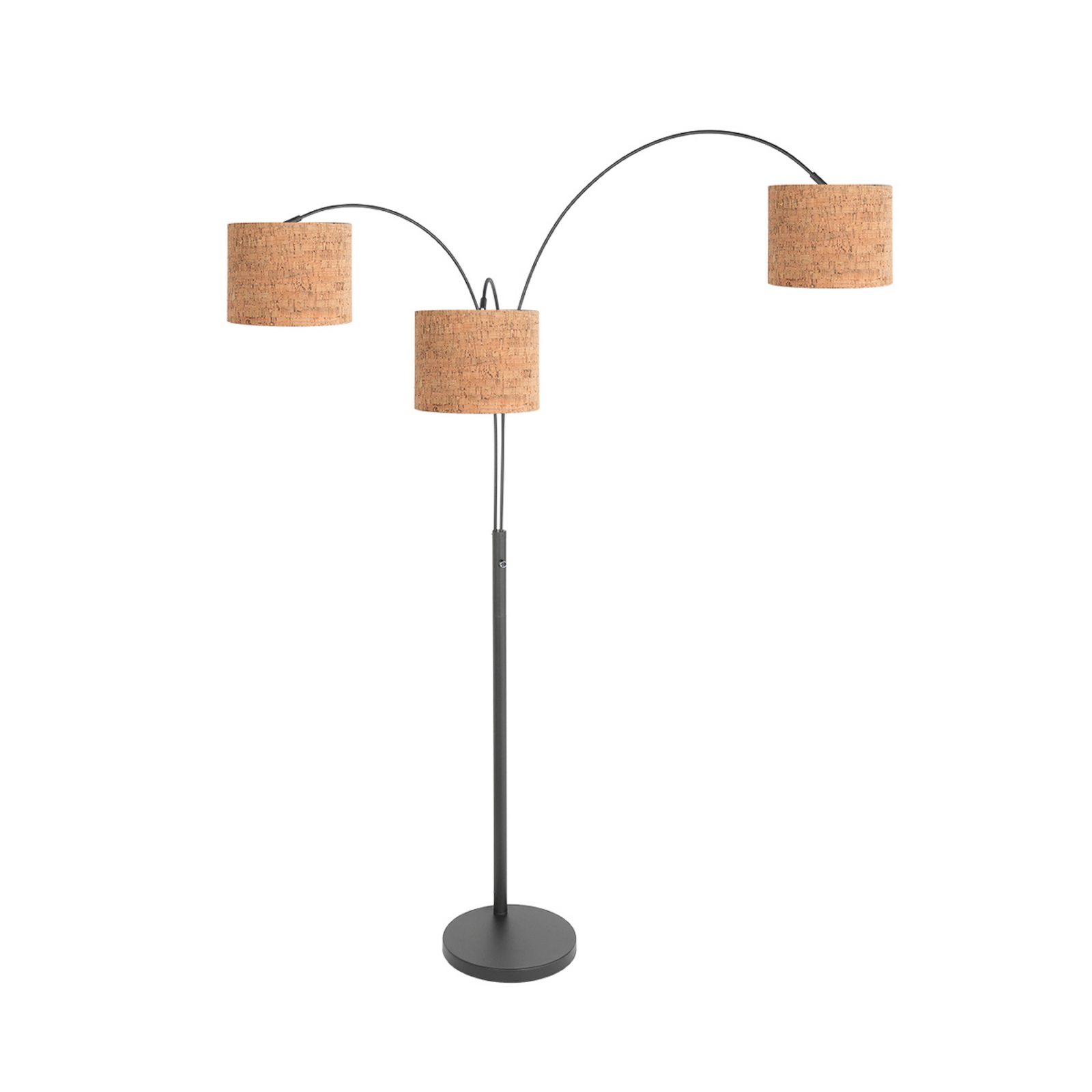 Vloerlamp Sparkled Light, zwart/bruin, 180 cm, kurk, 3-lamps.