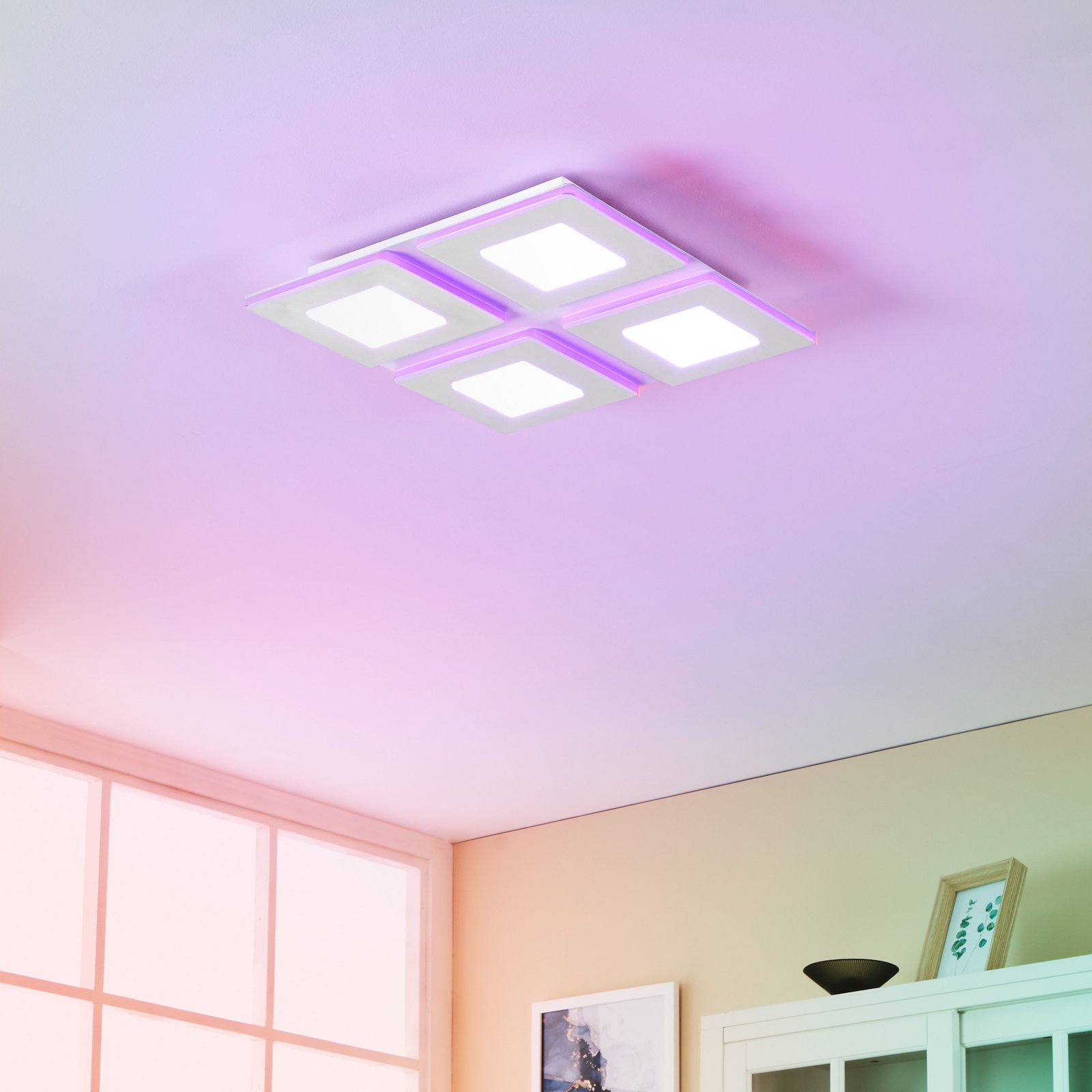 EGLO connect LED laevalgusti Padrogiano-Z 4-valgusti, 45 x 45 cm