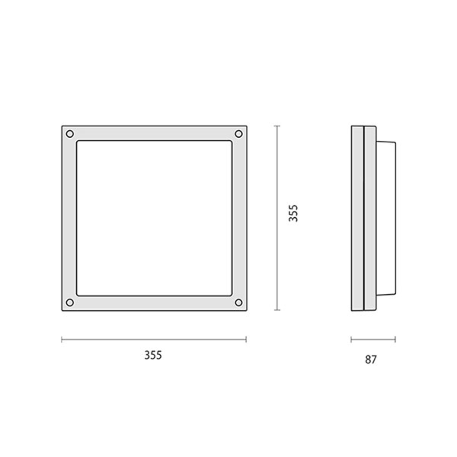 LED-Wandleuchte Bliz Square 40, 3.000K