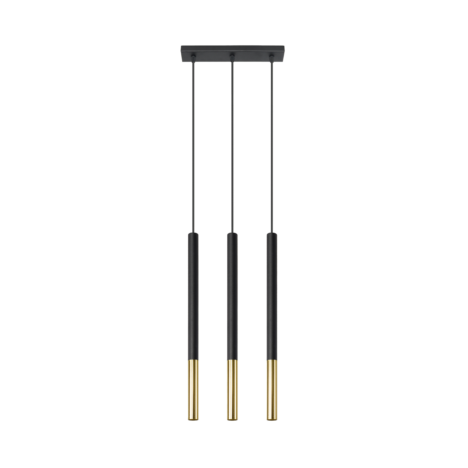 Euluna Thalassa hanger 3-lamps G9 zwart/goud langwerpig