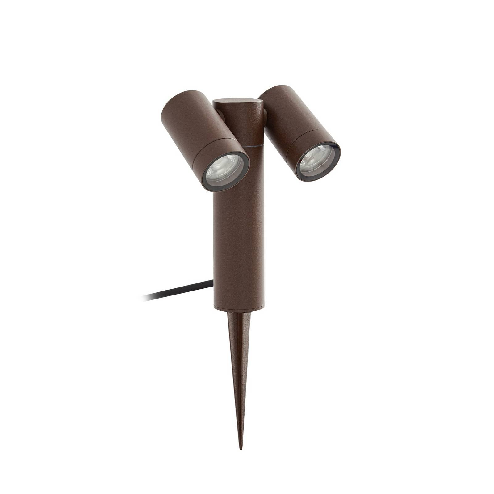 Prios Erdspießstrahler Tulimar, 2-flg., rostfarben, IP65