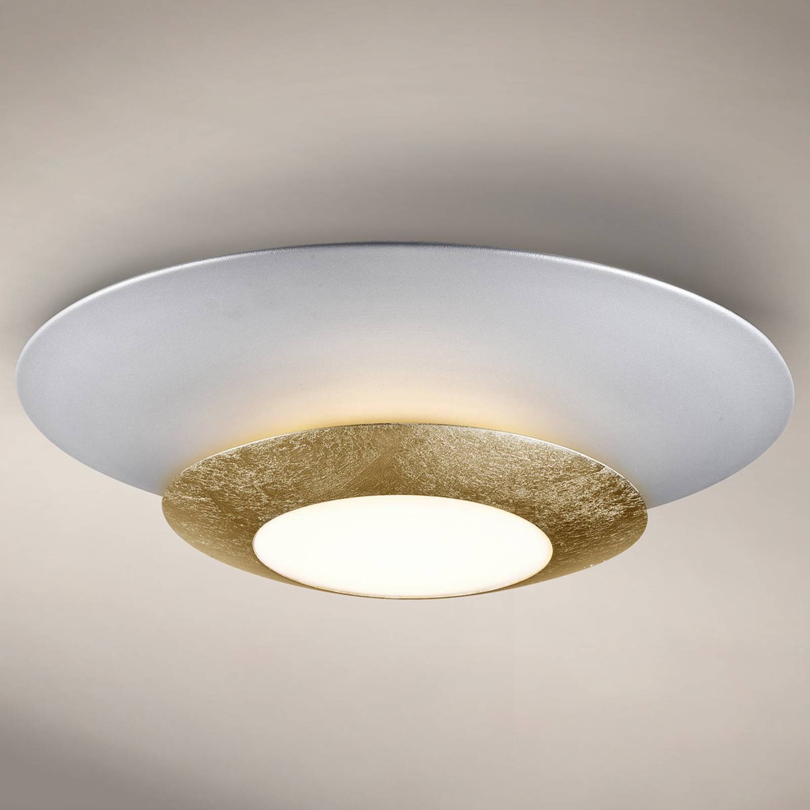 Okrągła lampa sufitowa LED Hole ze złotą folią