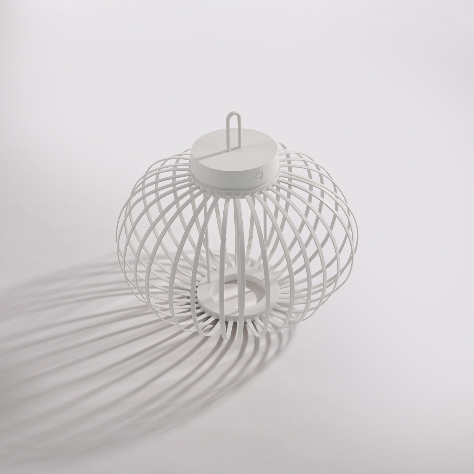 JUST LIGHT. Candeeiro de mesa recarregável Akuba LED, branco, 33 cm, bambu