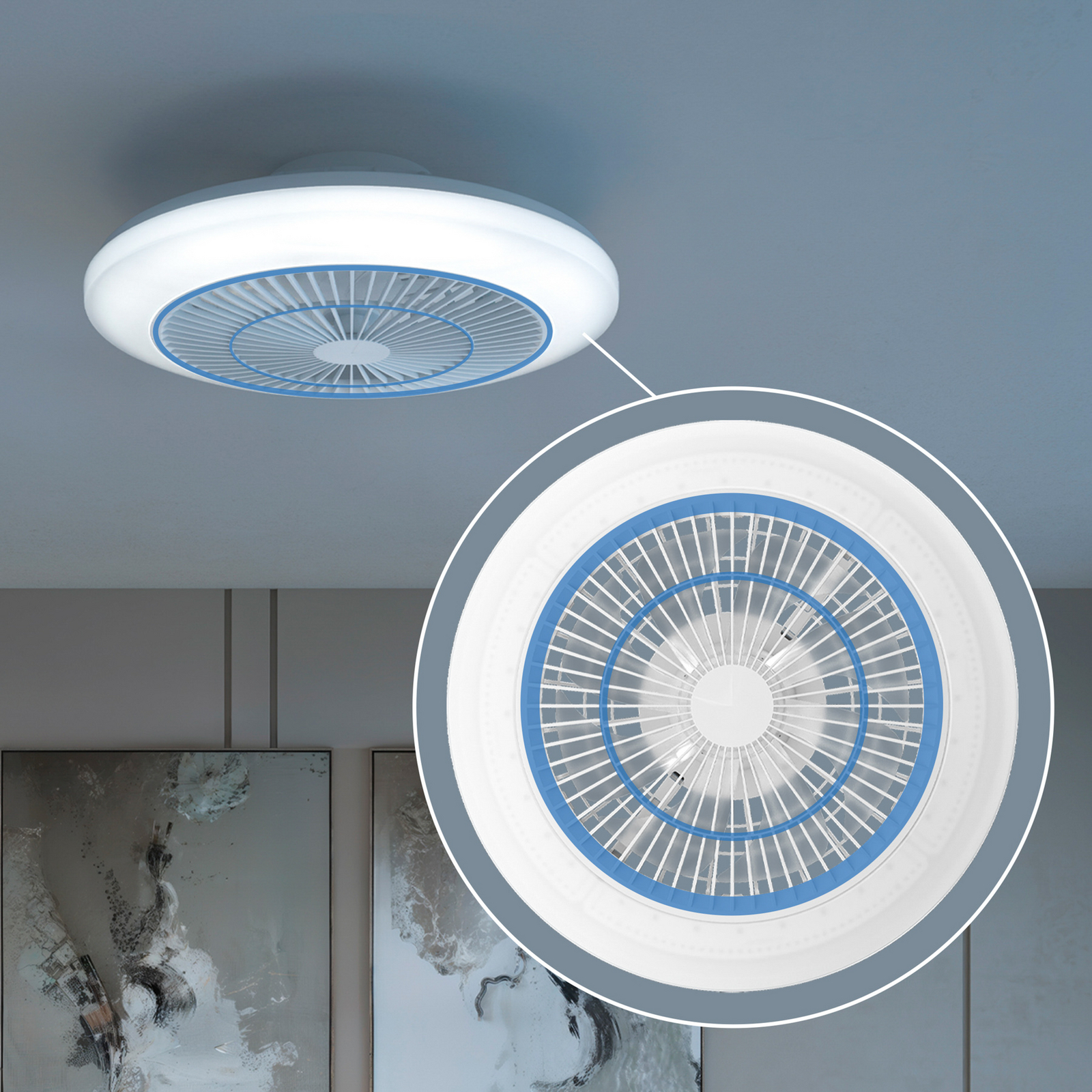 Philips Amigo LED stropni ventilator, bijeli, 48 cm, CCT, RGB