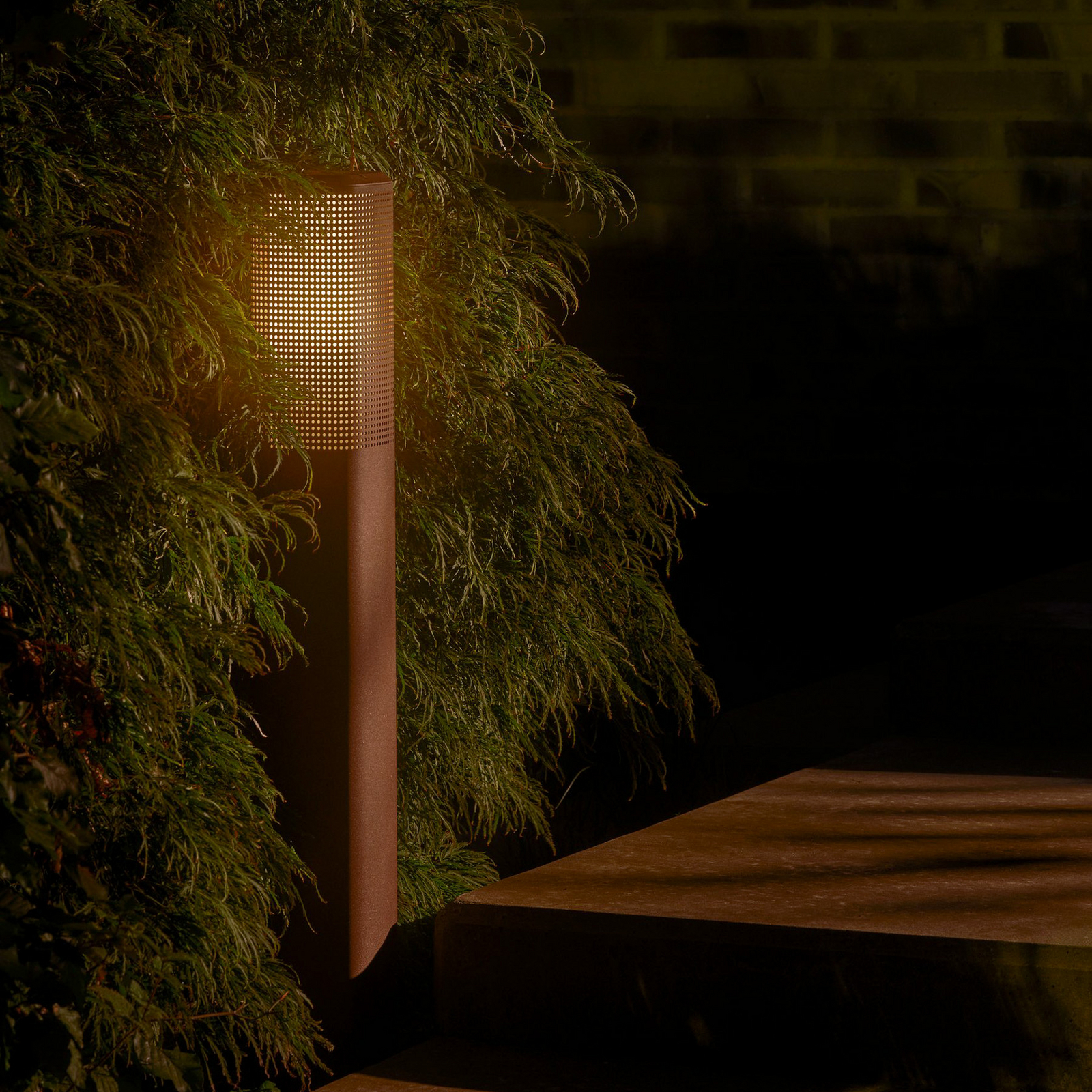 Osvětlení cesty Sidara 95 Seaside, hnědé, hliník, IP44, E27