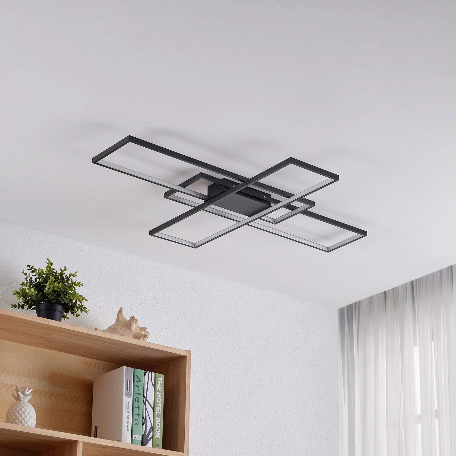 Tetson LED Lámpara de Techo Black - Lindby