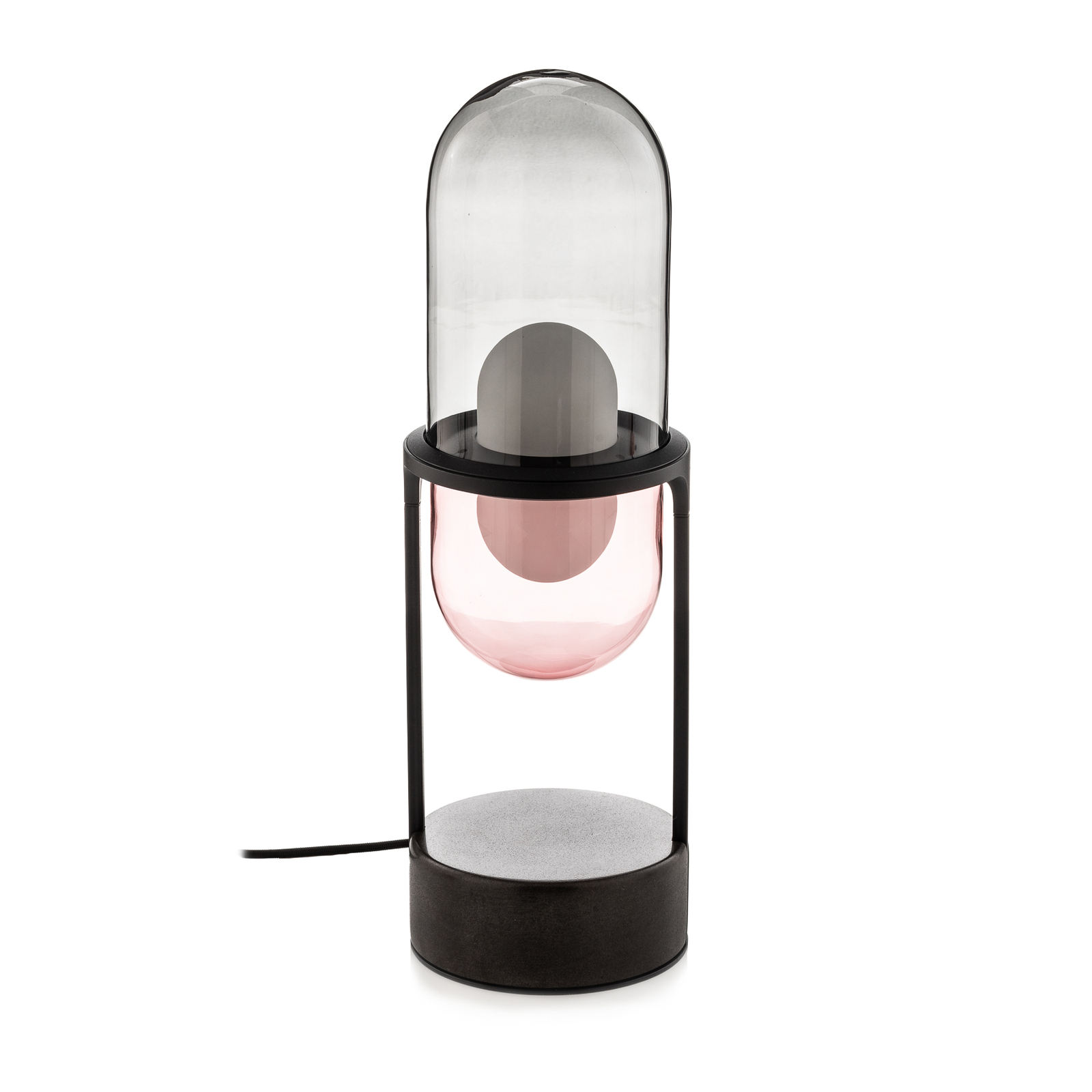 Pille LED-bordlampe, grå/pink
