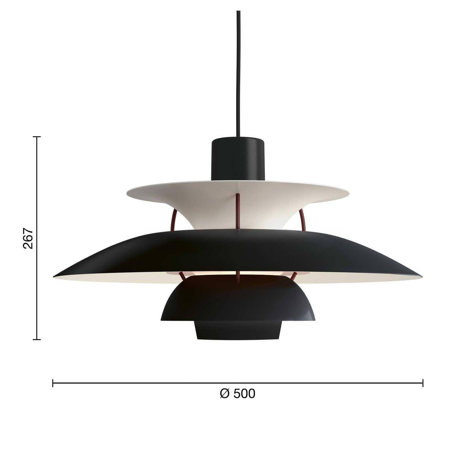 Louis Poulsen riputatav lamp PH 5, Black Edition 2025, E27
