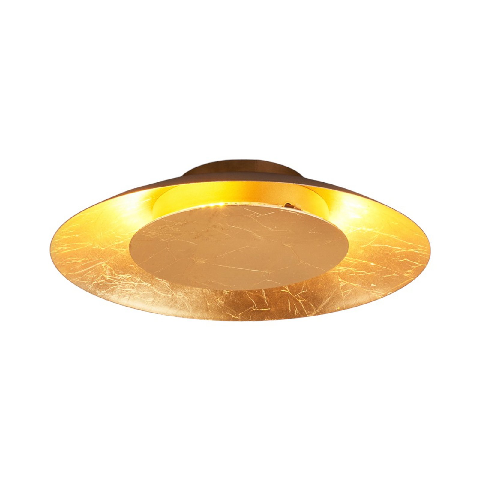 Plafonnier LED Keti aspect doré, Ø 34,5 cm