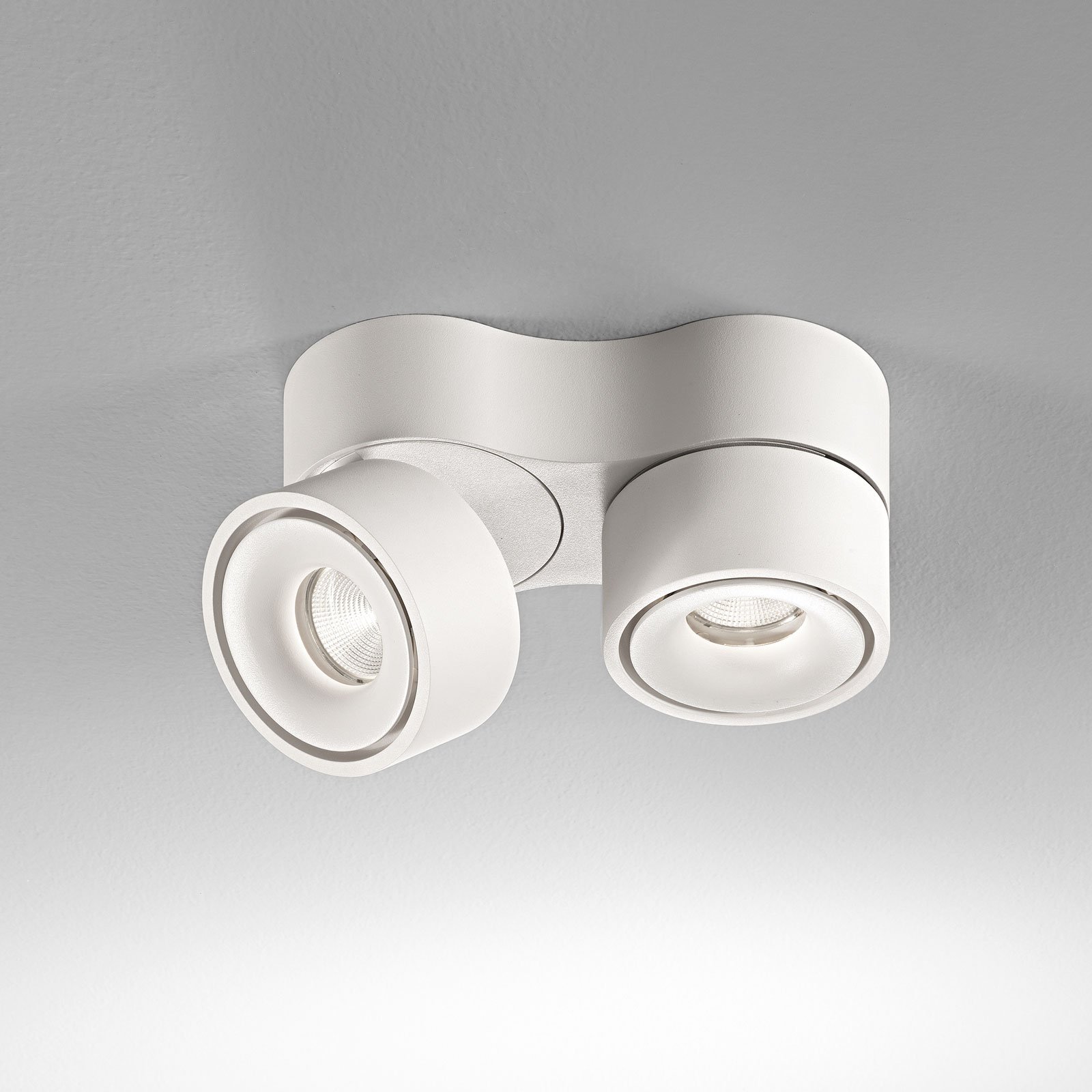 Egger Clippo Duo spot LED soffitto, bianco, 2.700K