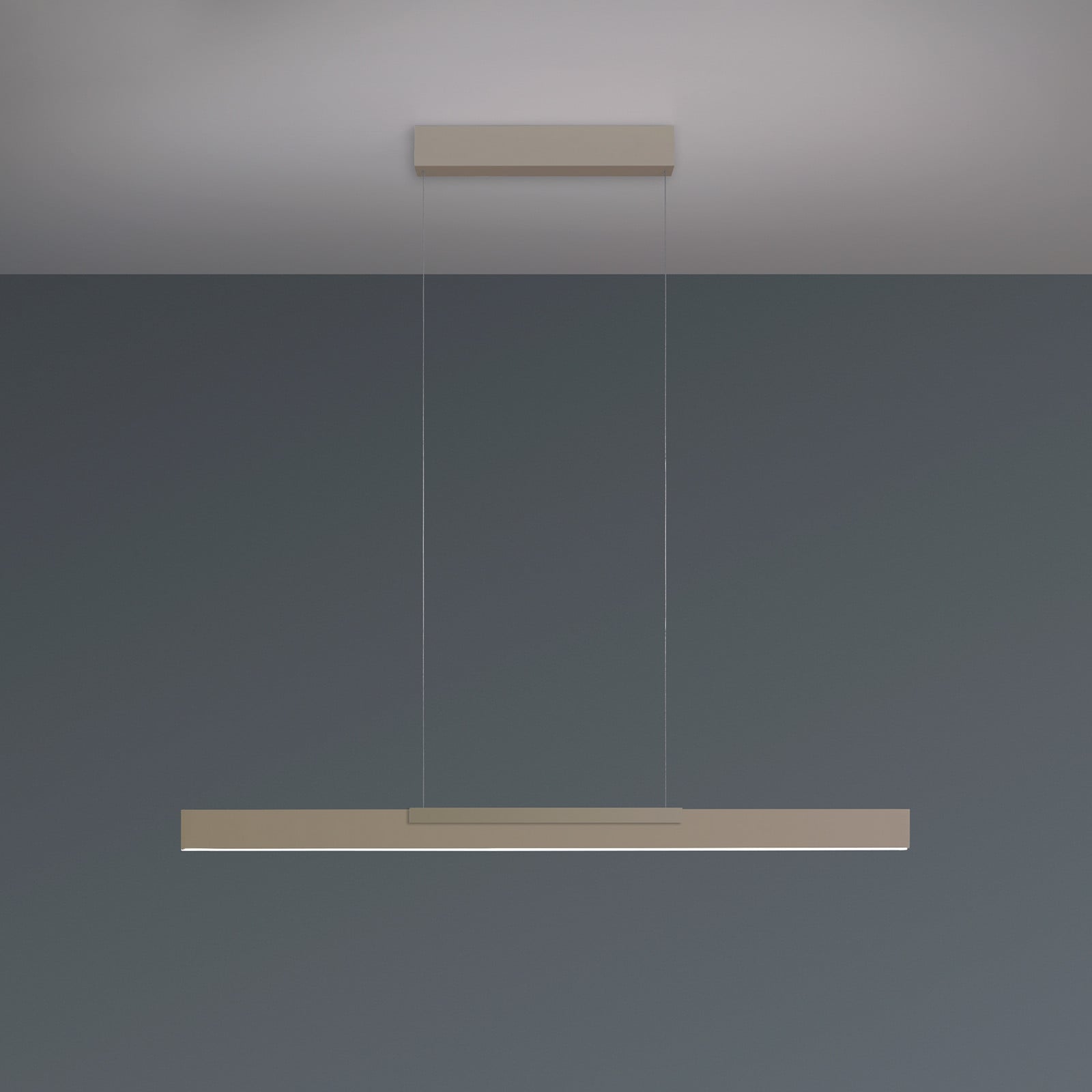 Lampă suspendată LED Bopp Nano 2.0 lungime 100 cm culoare gri-maro metal - Camera de zi / sufragerie - Modern - taupe - Aluminiu