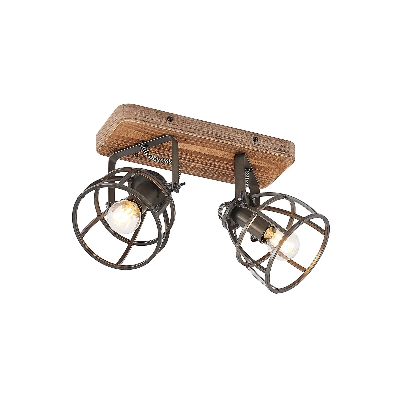 Rutger 2 Plafonnier Wood/Black - Lindby