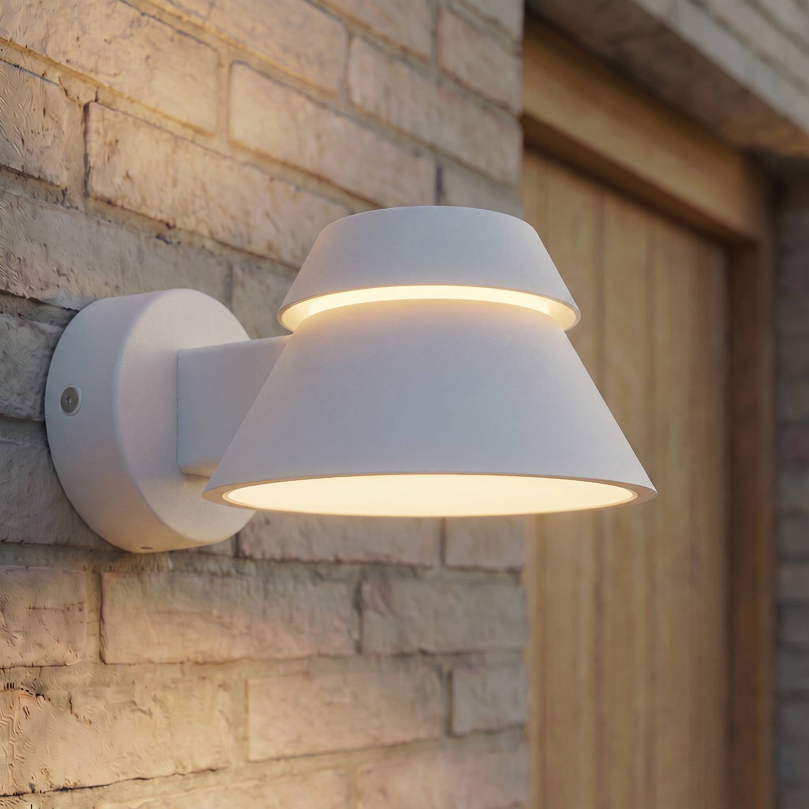 Kinkiet zewnętrzny LED Lucande Moena, jasnoszary, metal, IP44