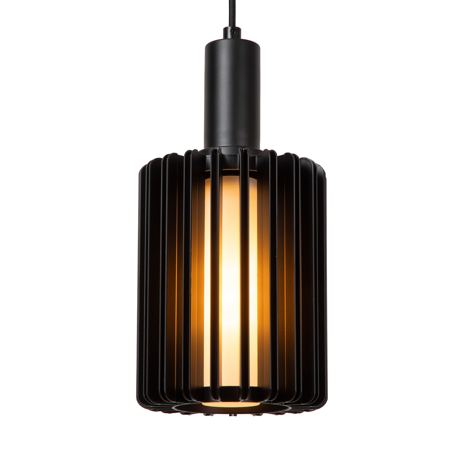 Lampa suspendată Lambres, negru Lungime 164 cm Sticlă/metal 5 becuri.