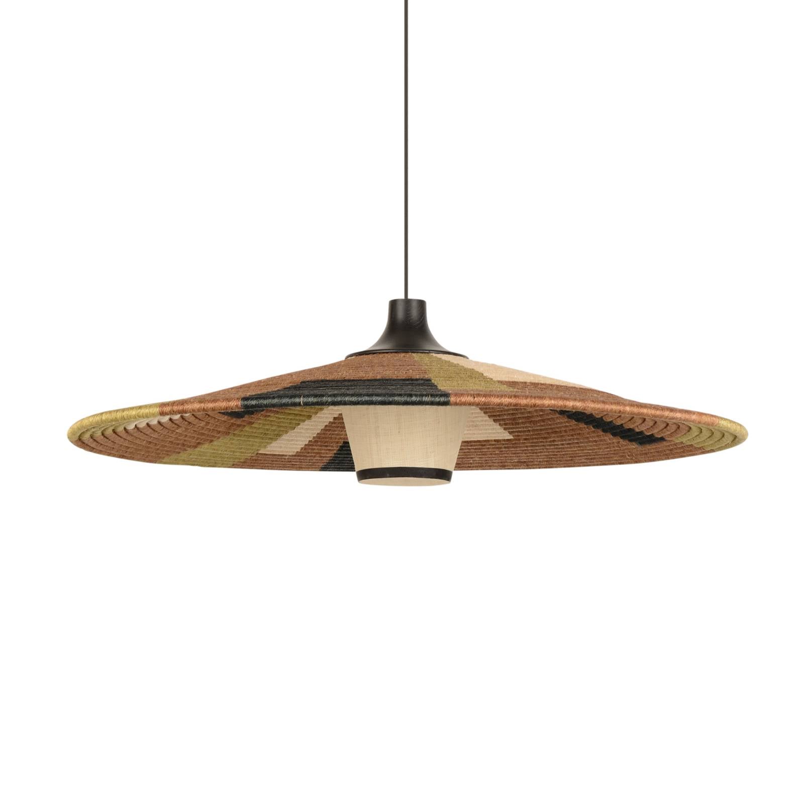 Forestier Parrot hanging light L, brown, for Living / Dining Room, rattan, abacá, E27, 40 W, H: 22 cm