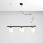 Lámpara colgante Beryl, 3 luces, negro