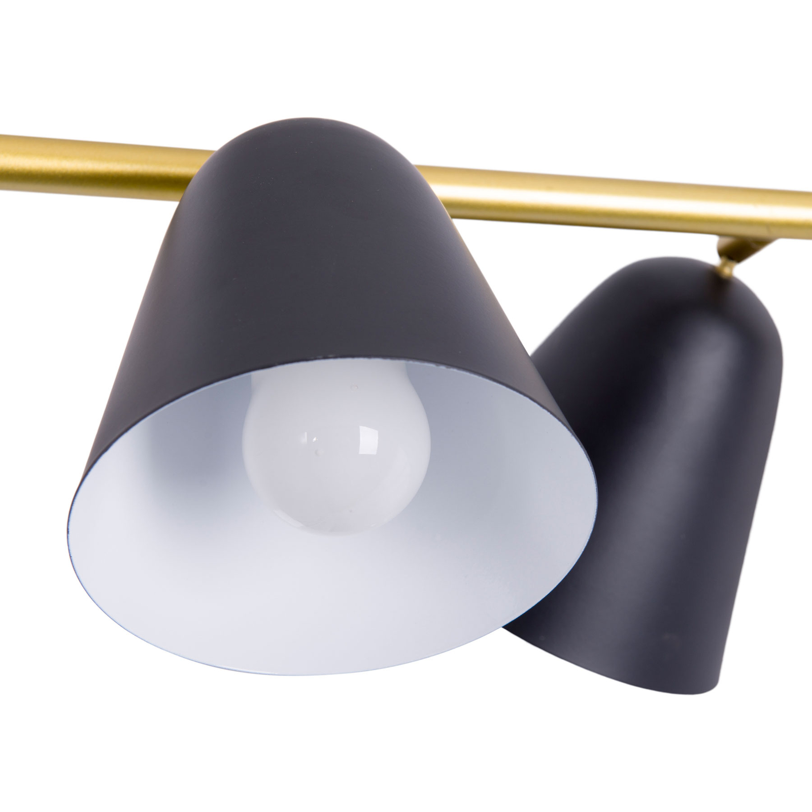 Triton hanging light, black and gold, four-bulb