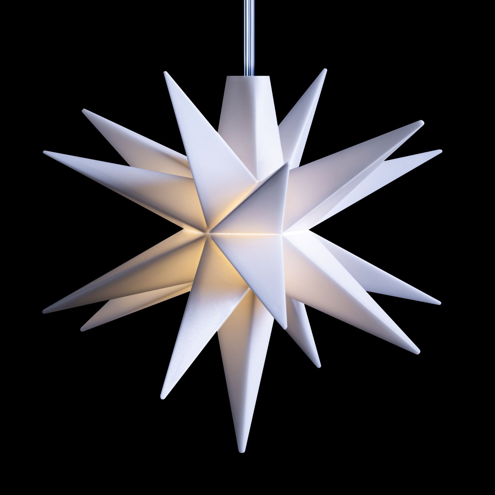 Estrella mini LED, interior 18 puntas pilas blanco