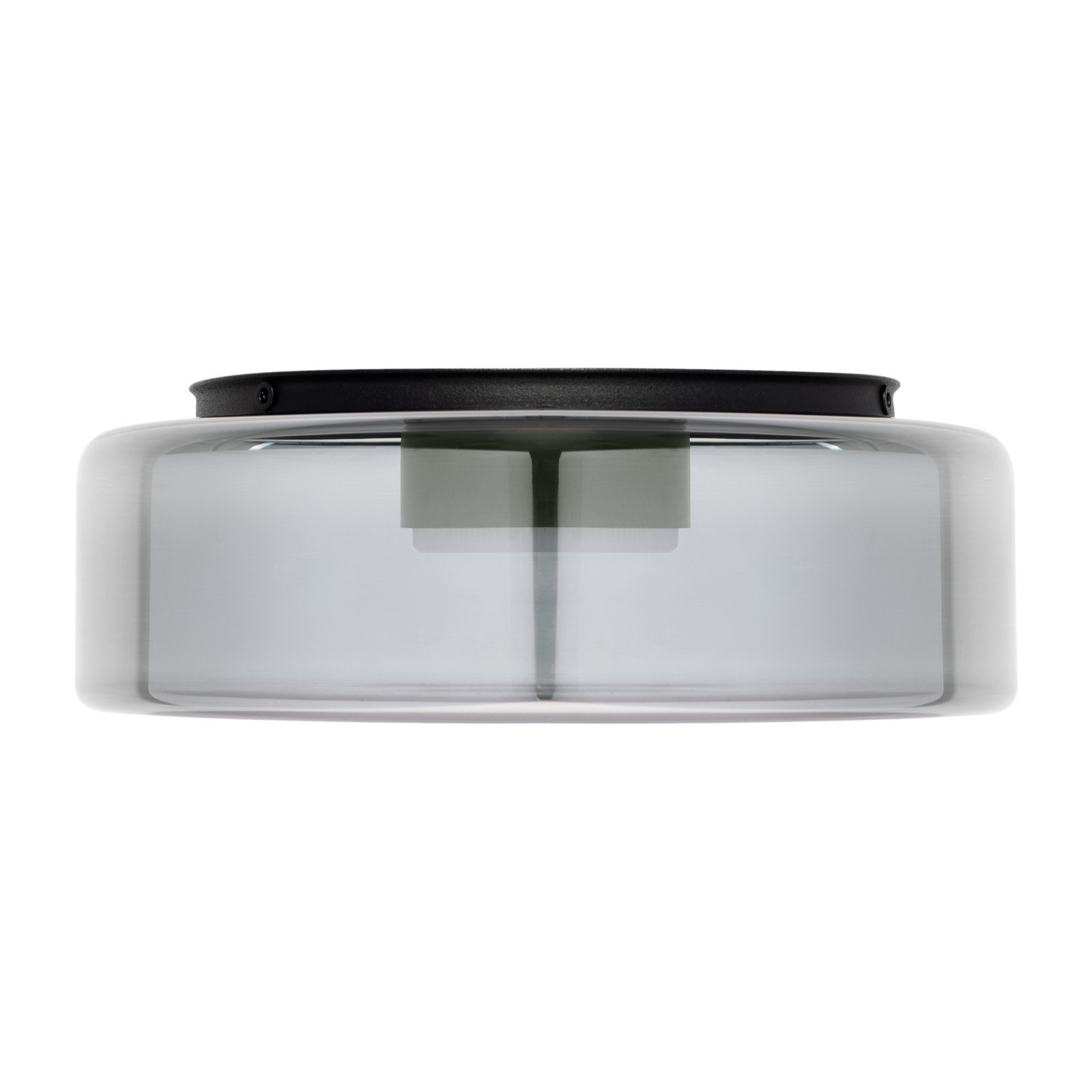 Plafondlamp Titania, rookgrijs/zwart, glas, Ø 25 cm