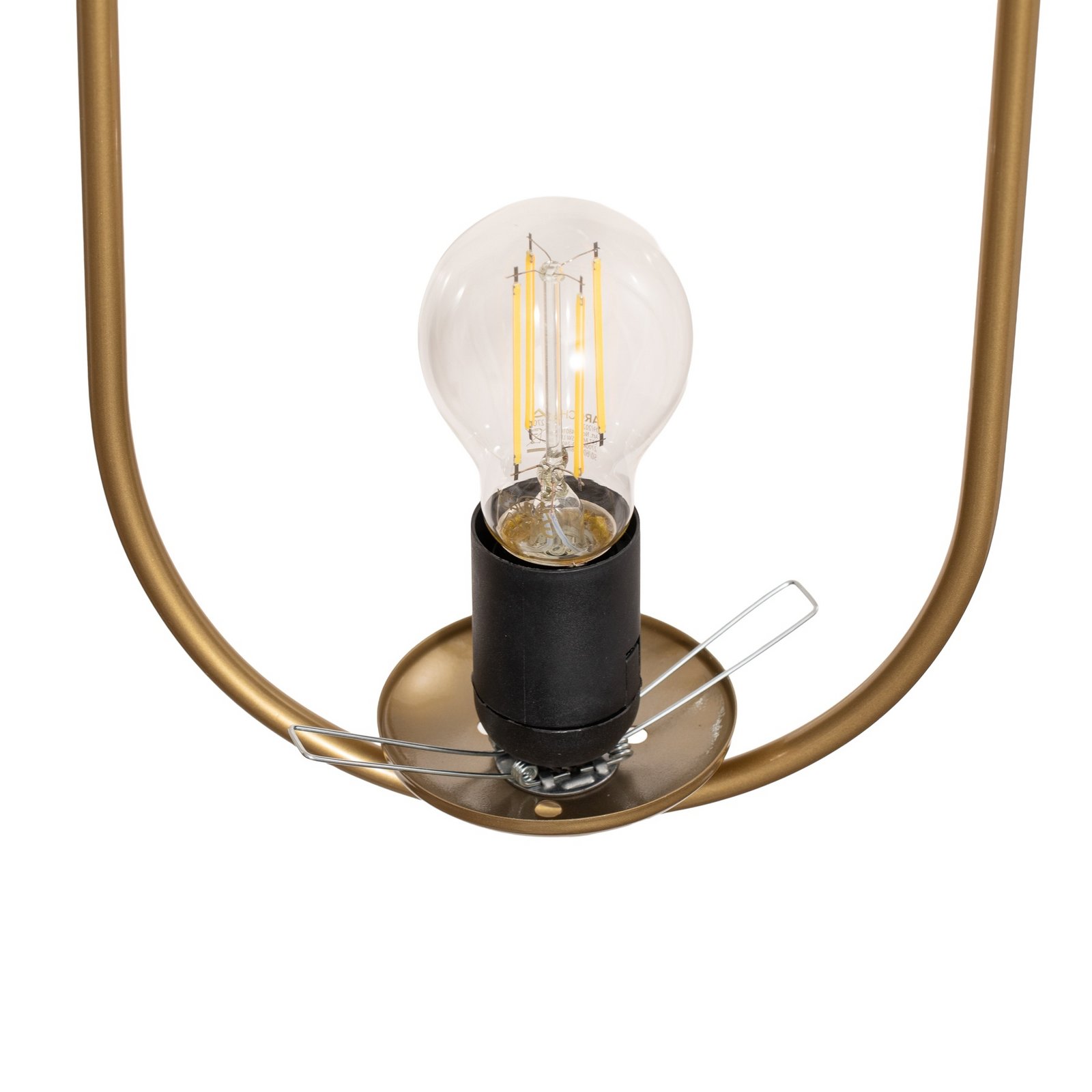 Mudoni pendant light, gold/white, glass, metal, E27 Mudoni pendant light, gold/white, glass, metal, E27