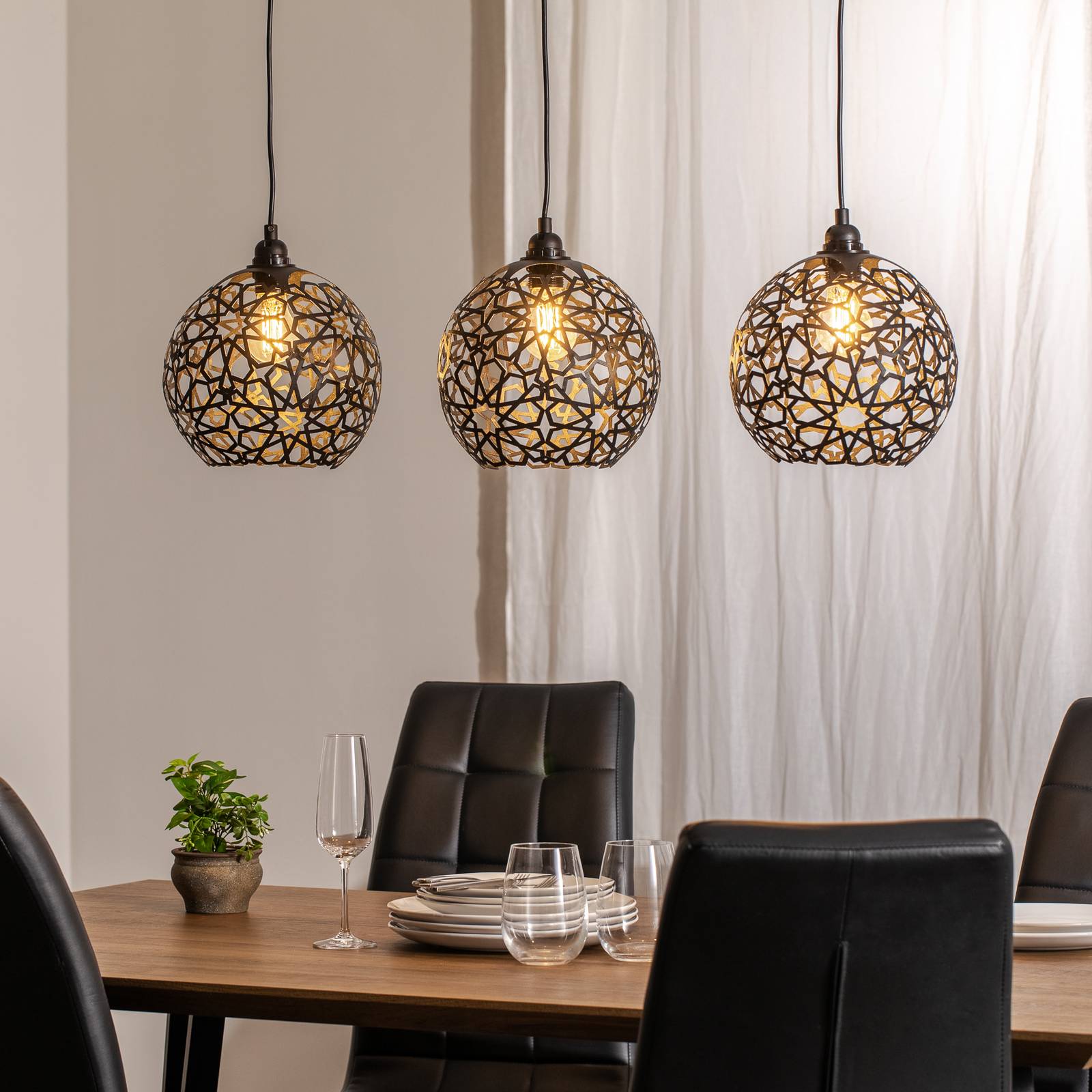 Hängelampe Fellini MR-786 3-flammig linear schwarz günstig online kaufen