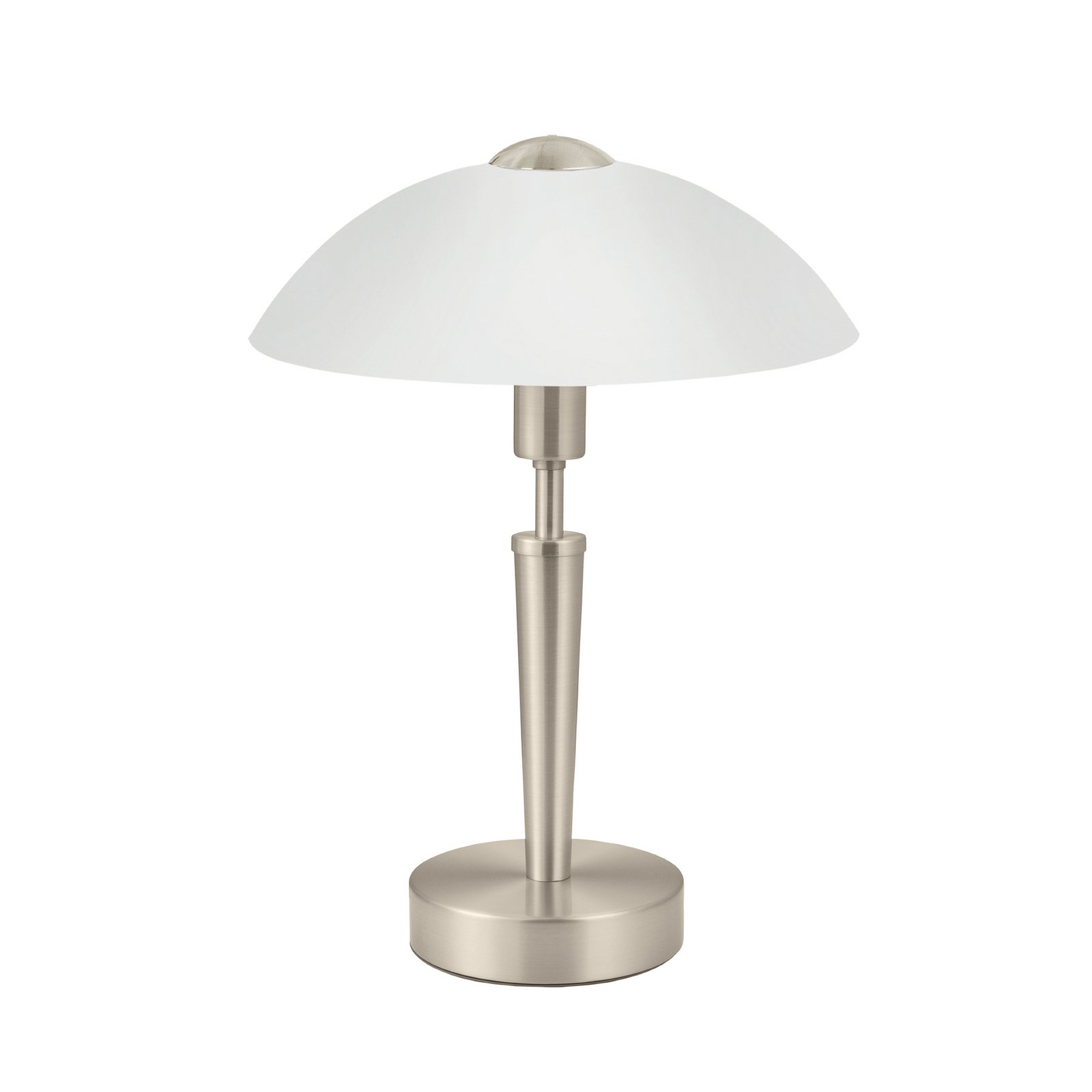 Nachttischleuchte Solo 1, nickel, weiß