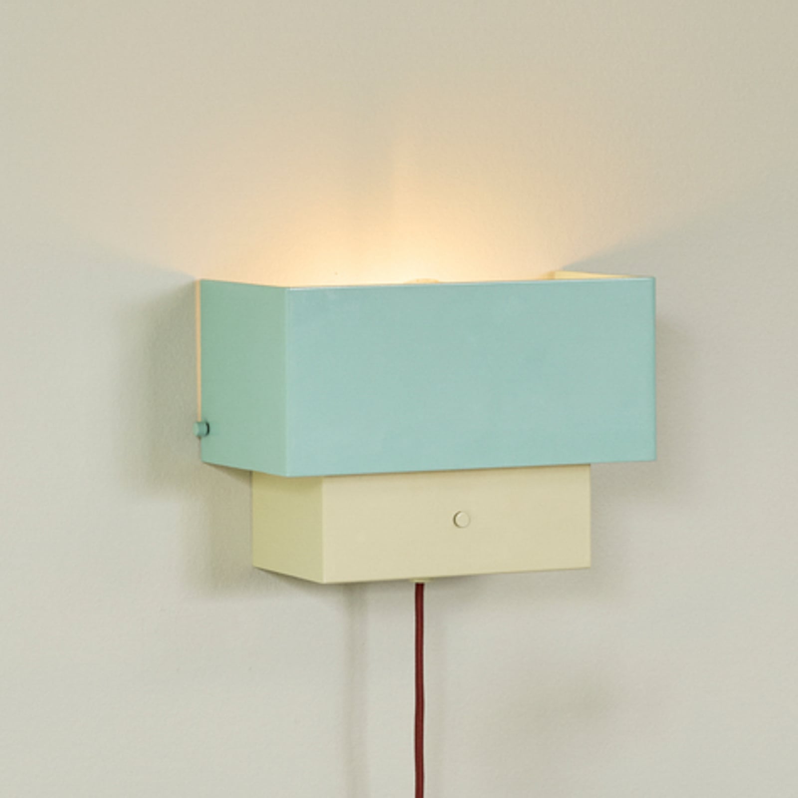 Wandleuchte Arte, blau/sandfarben, Breite 22 cm, Eisen