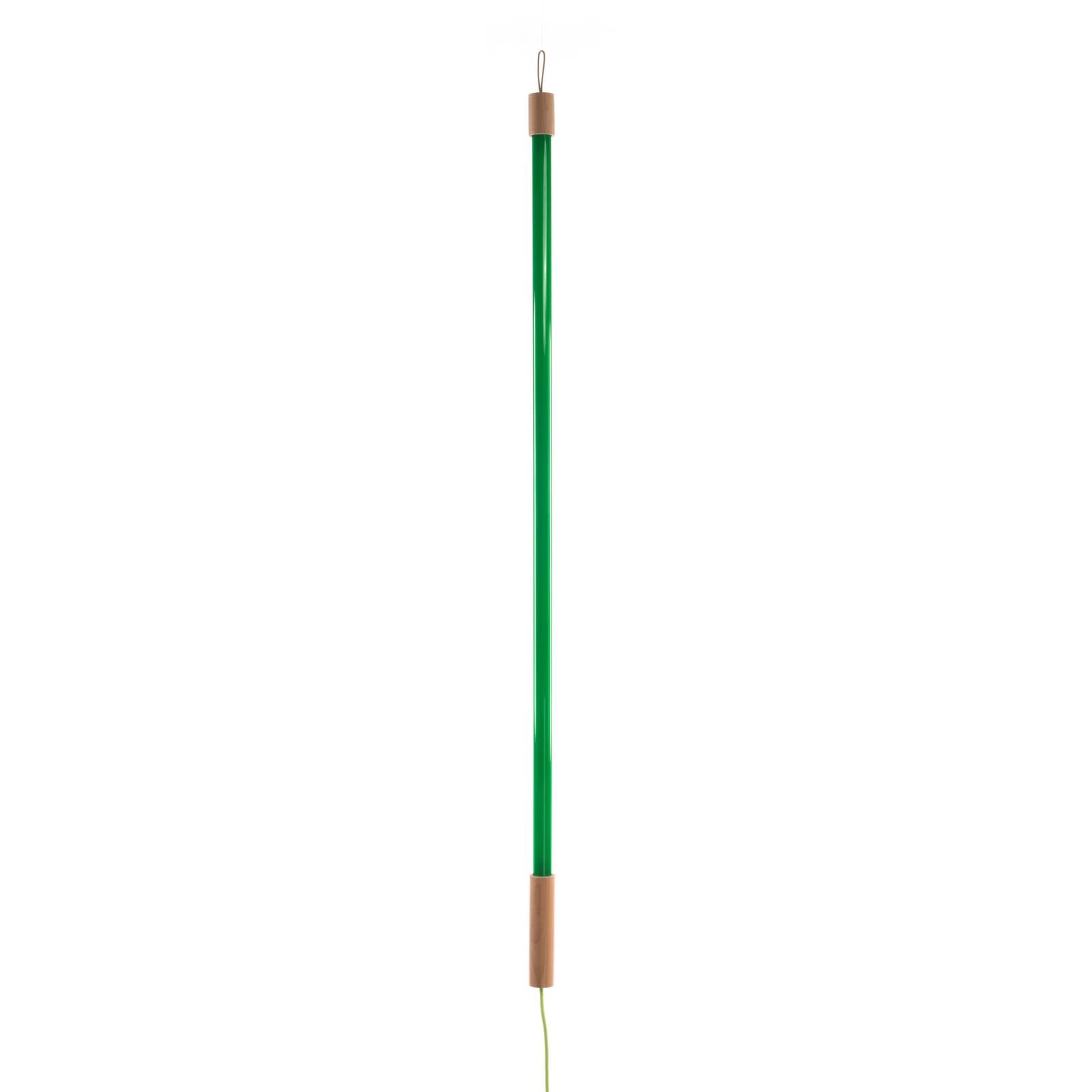 SELETTI LED-Leuchte Linea grün Holzdetails universal