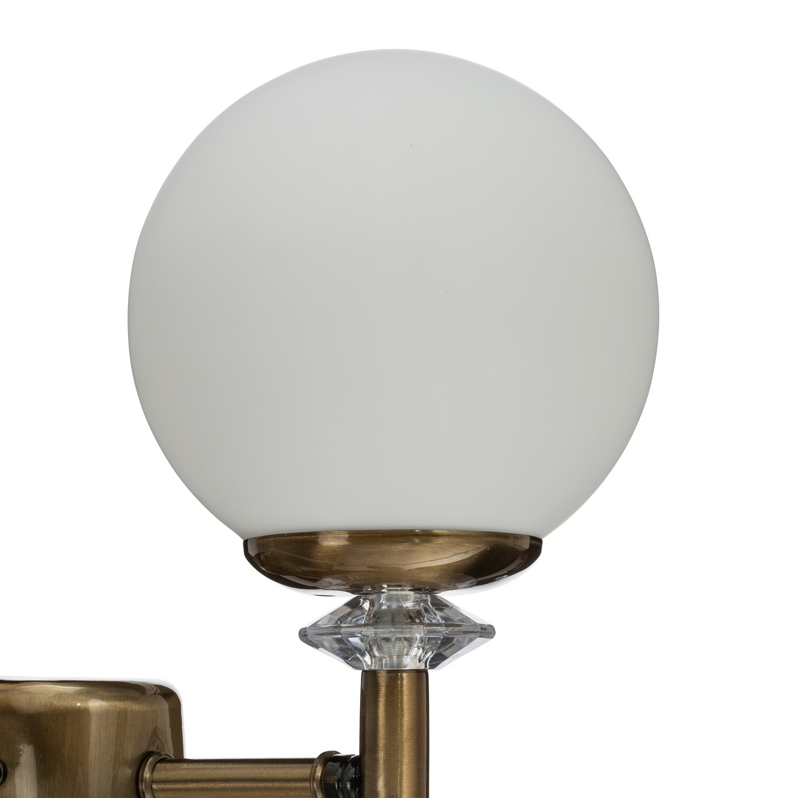 Applique murale Glory, laiton, métal, hauteur 47 cm