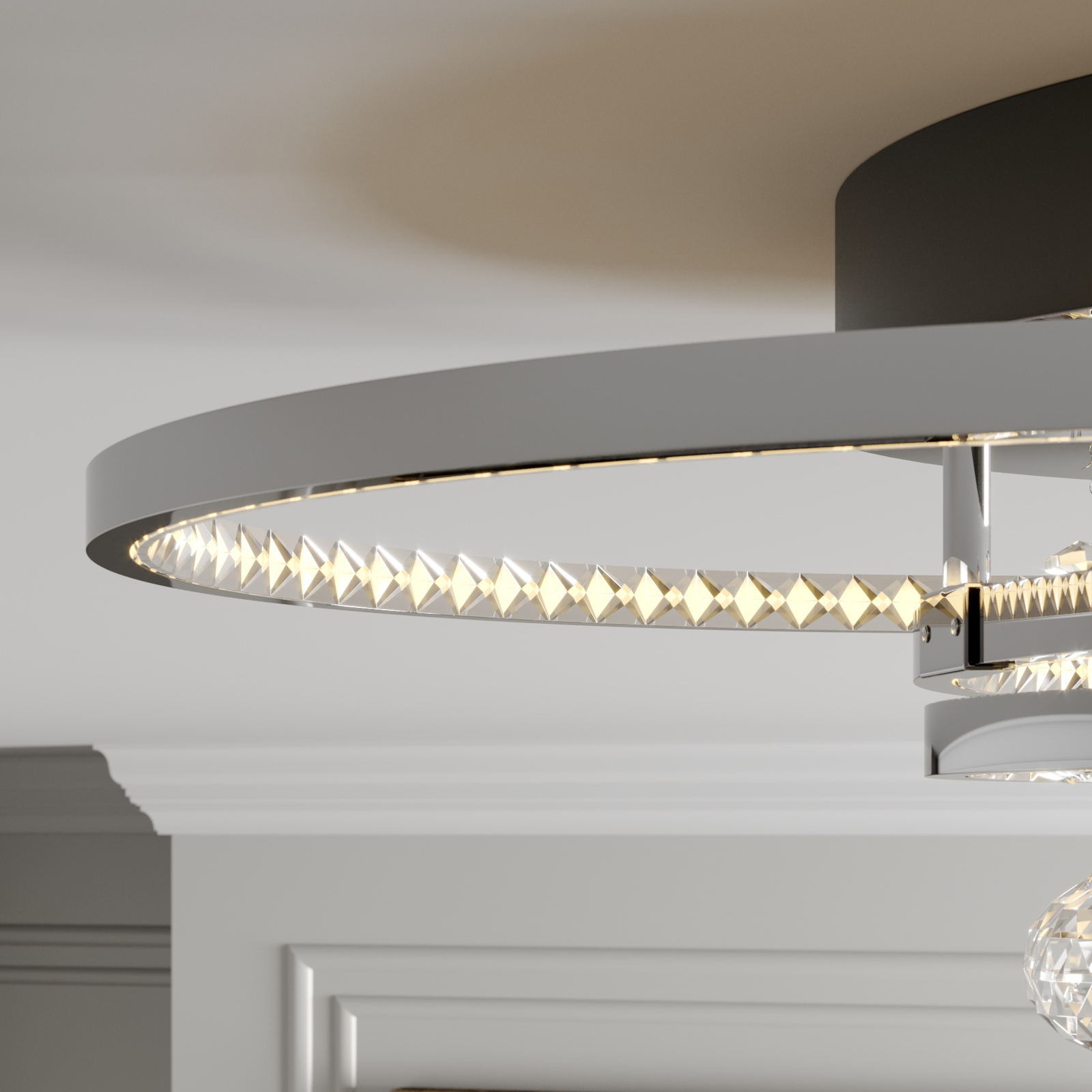 Lucande Keely LED-Deckenleuchte Kristall
