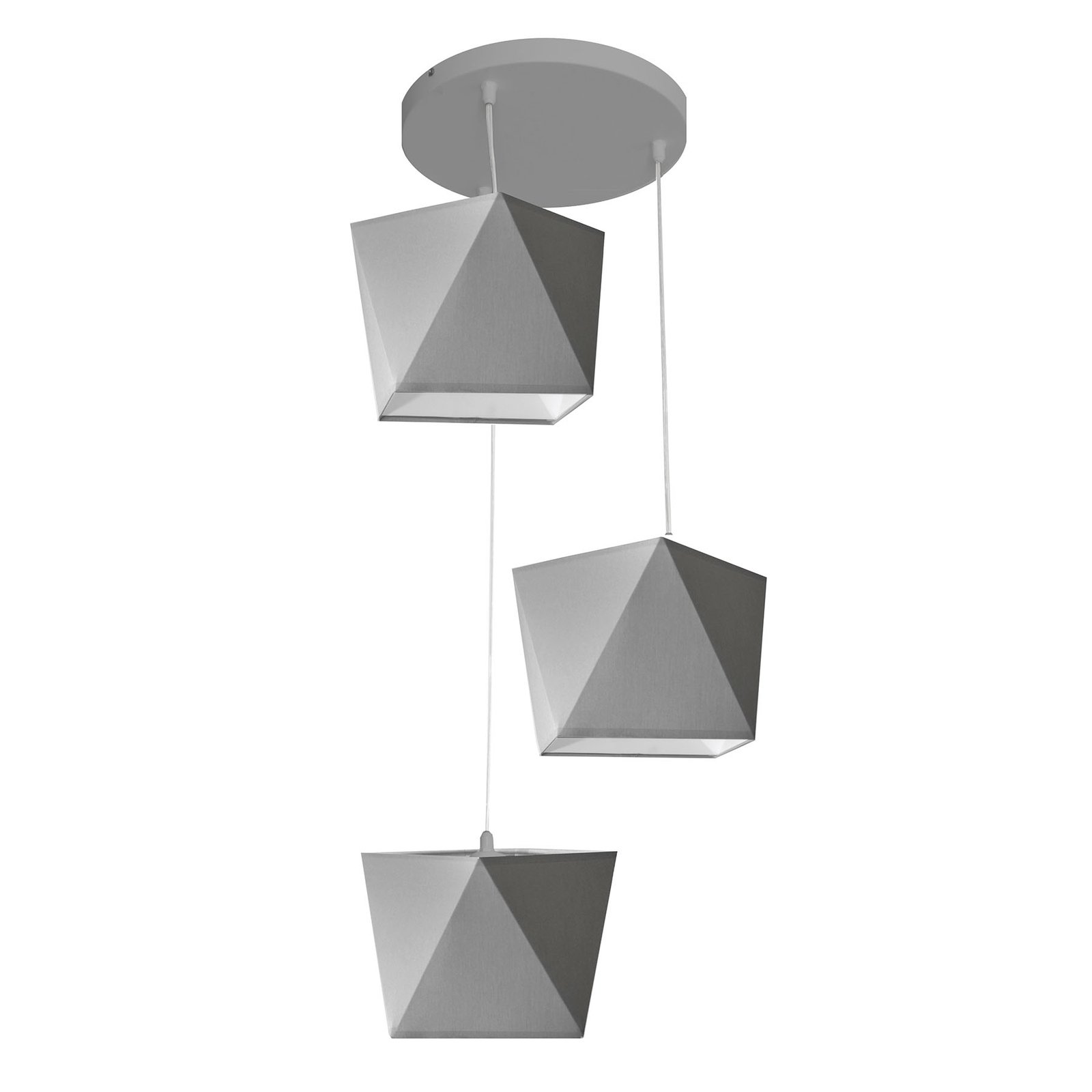 Adamant hanging light 3-bulb round grey