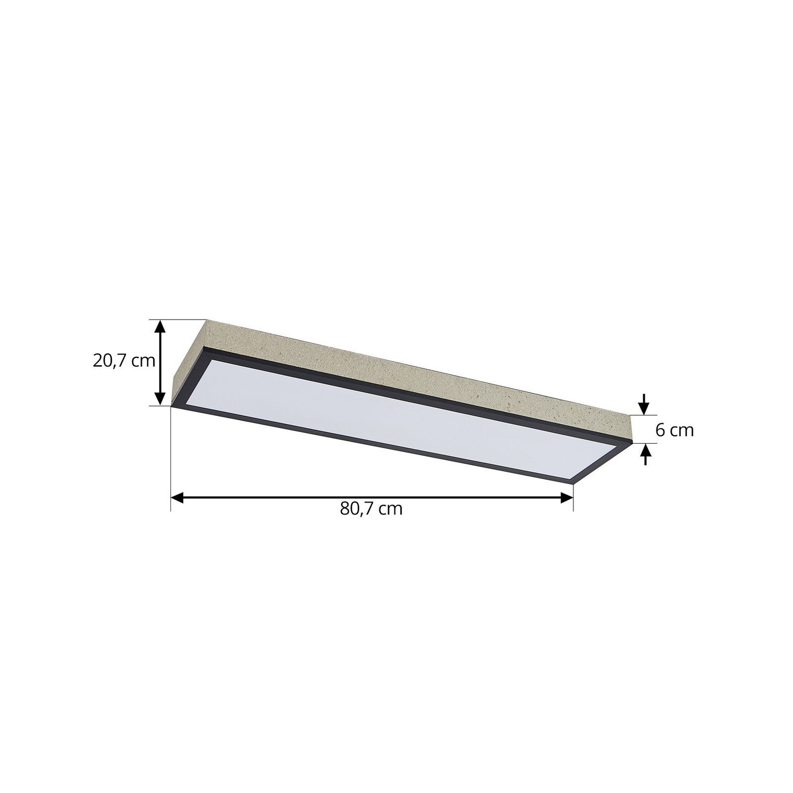 Laviona LED-Deckenlampe, CCT, dim., Beton, 80 cm - Lindby