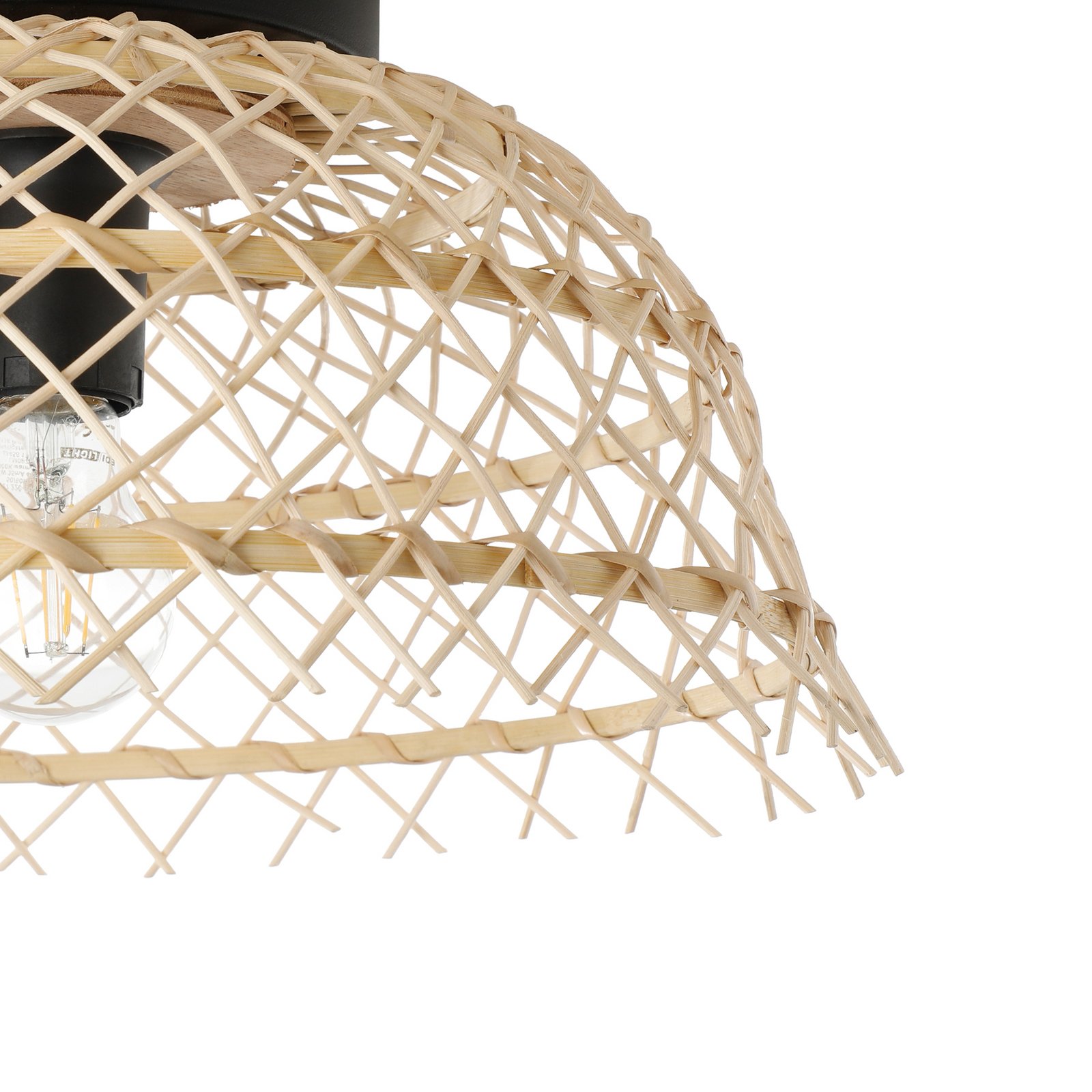 Plafonnier Ausnby avec bois tressé, naturel