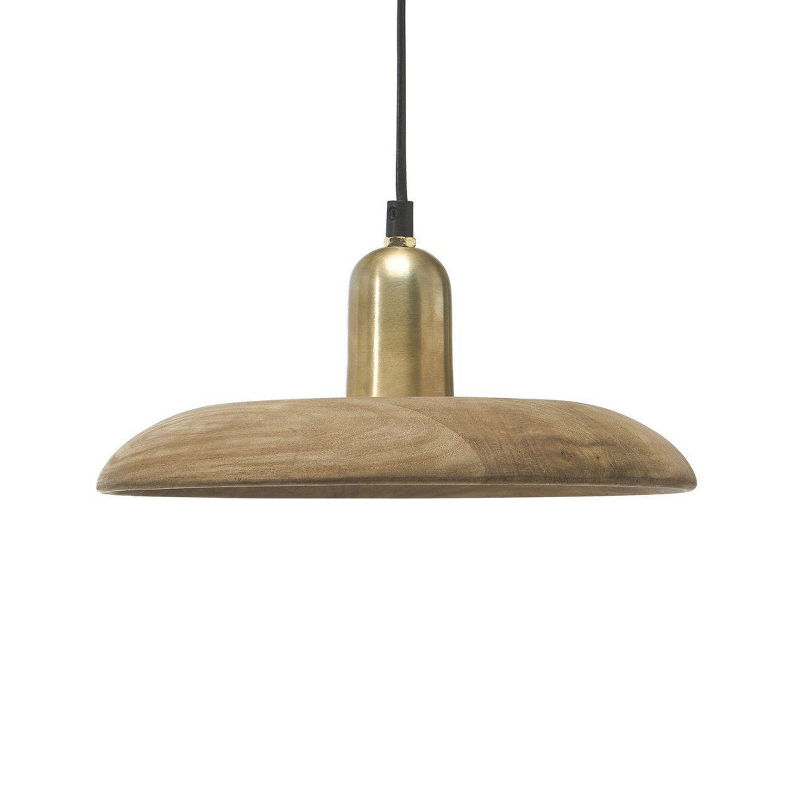 PR Home Bliss pendant light, wood, brown, Ø 28 cm, plug