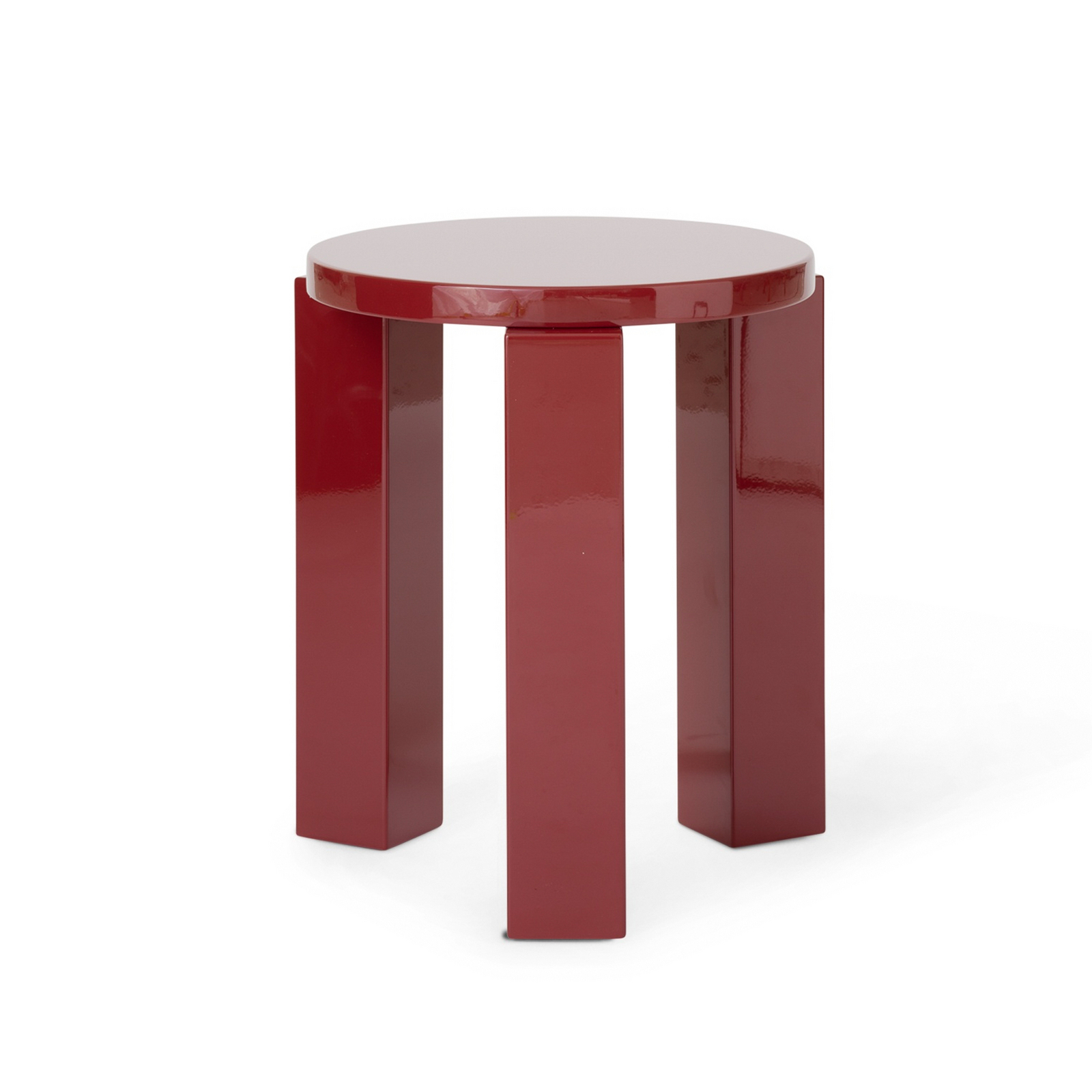 Atlas Hocker, dunkelrot, Ø 36 cm, Holz - New Works Atlas Hocker, dunkelrot, Ø 36 cm, Holz - New Works