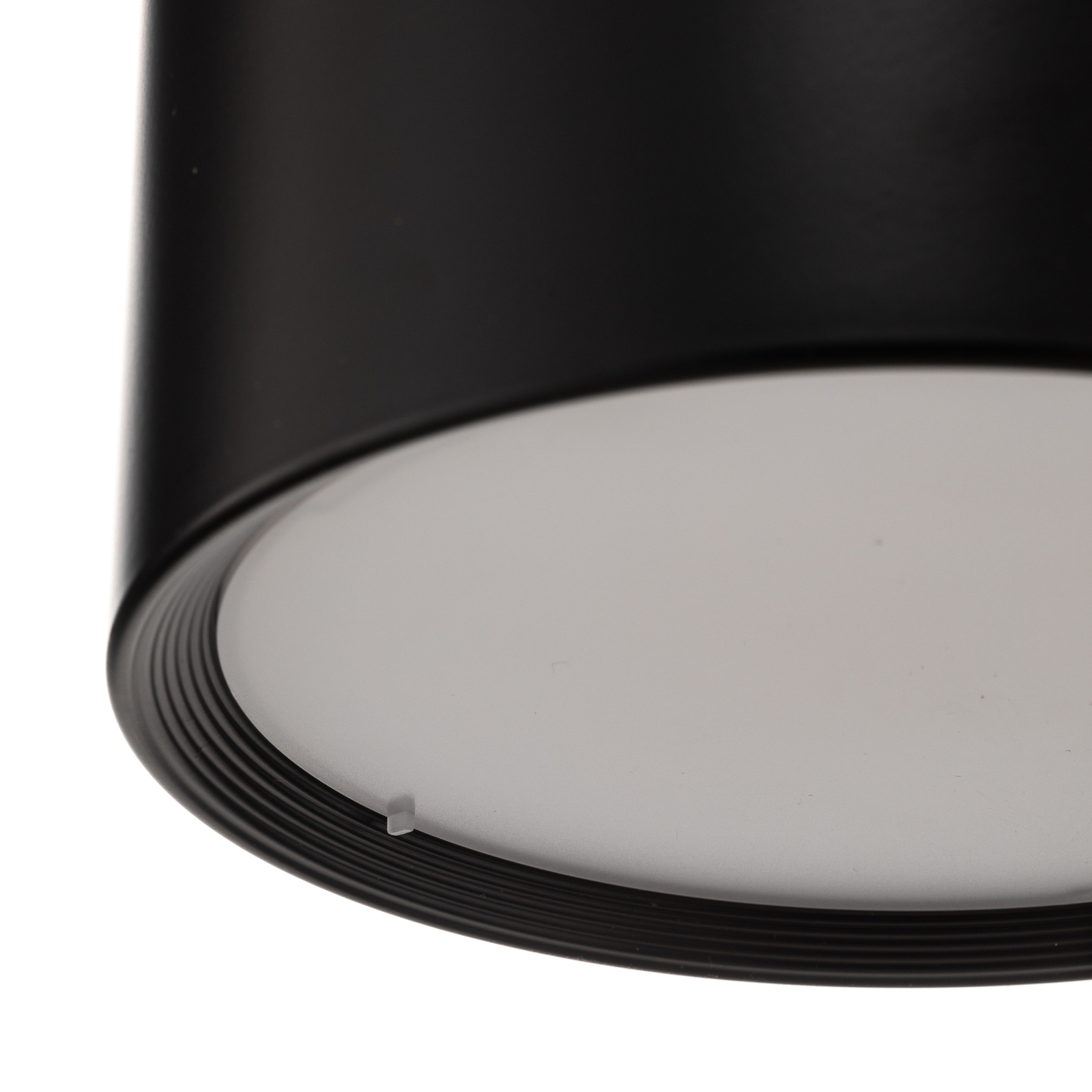 Luminária embutida Ita LED em preto com difusor, Ø 15 cm