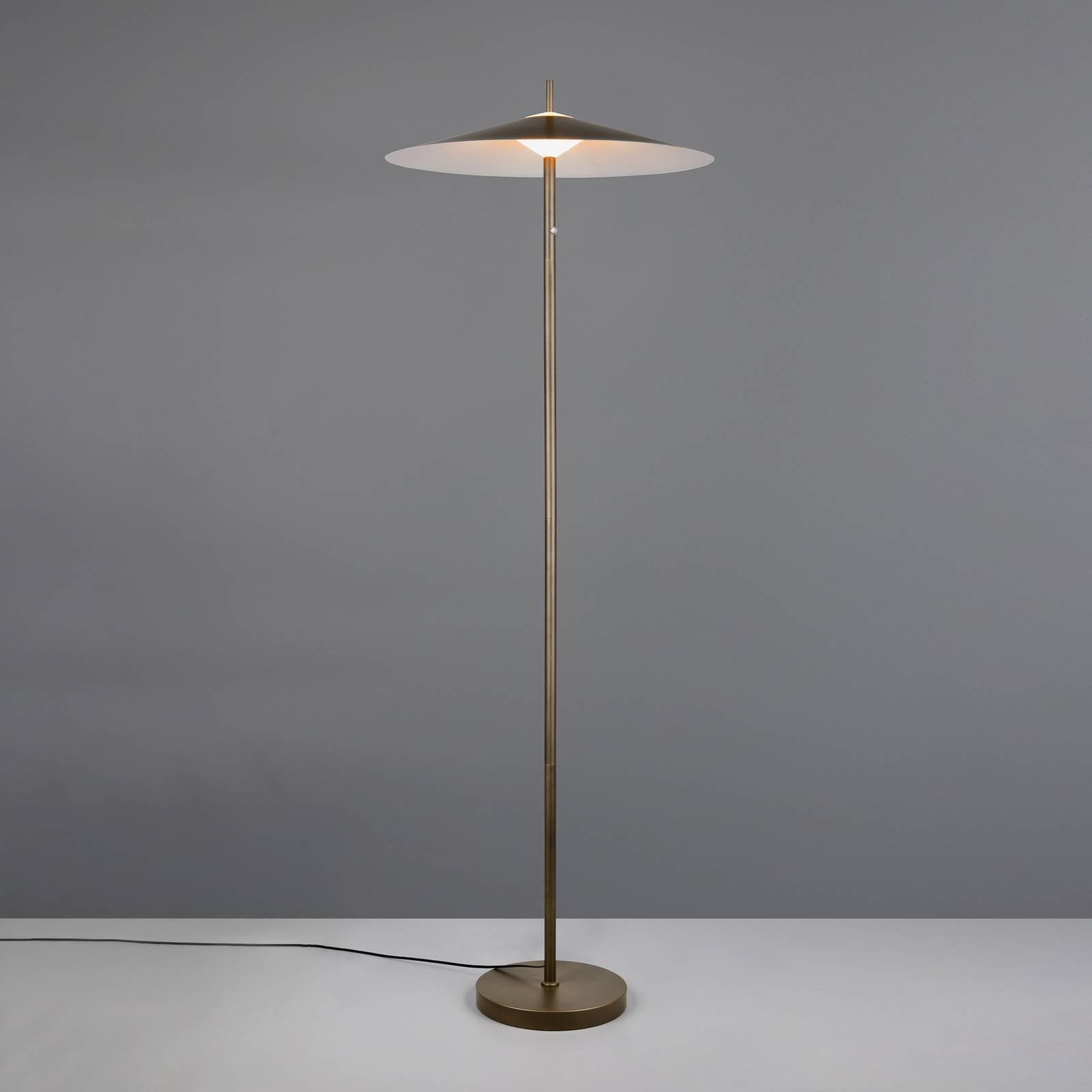 Trio Lighting LED vloerlamp Amalo, platinakleurig, hoogte 145 cm, metaal, CCT