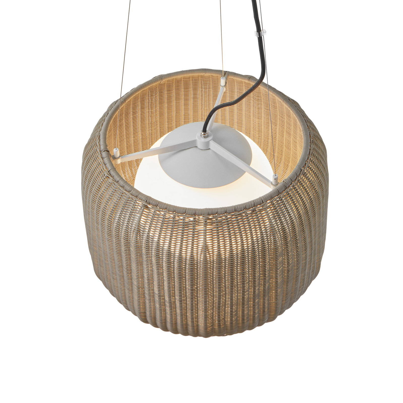 Candeeiro suspenso LED Fora S da Bover, branco natural/bege, Ø 50 cm