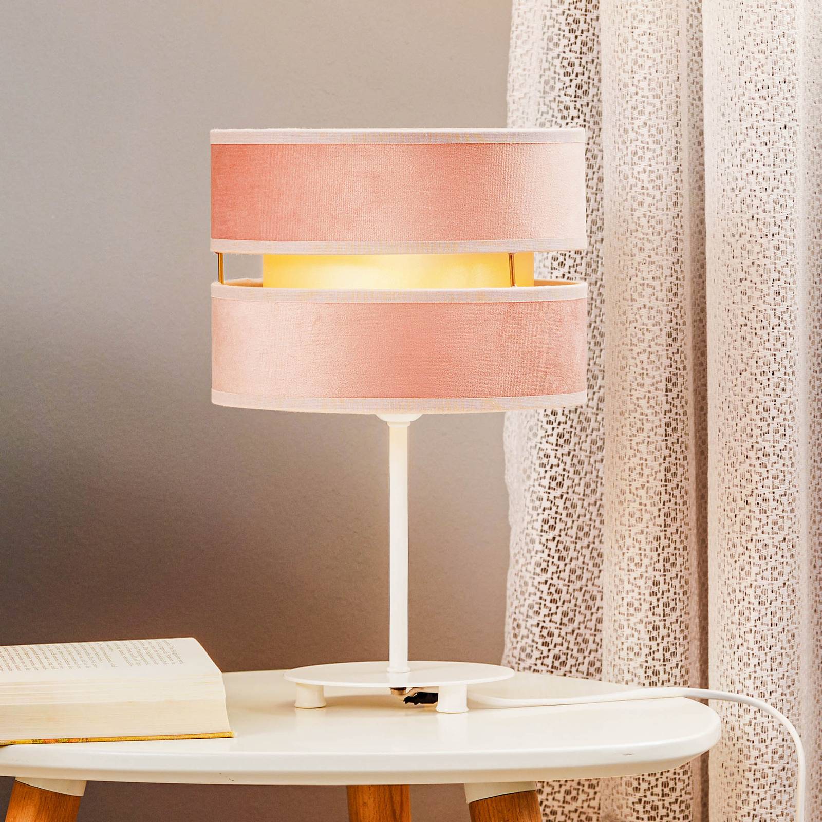 Duolla Lampe à poser Golden Duo h 30 cm rose clair/doré