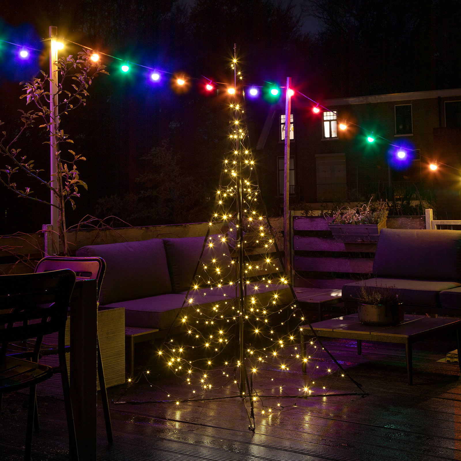 Fairybell Weihnachtsbaum mit Mast, 240 LEDs 200cm