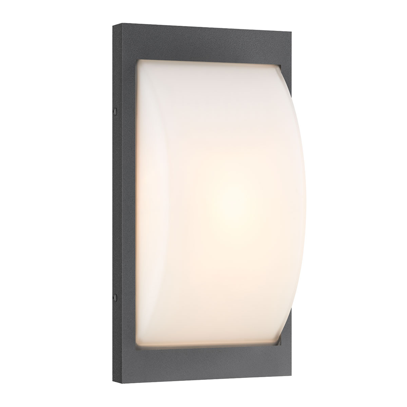 LCD 069 outdoor wall light E27 graphite, aluminium, stainless steel, opal glass, E27, 75 W, energy efficiency: A++, W: 17 cm, H: 32.5 cm
