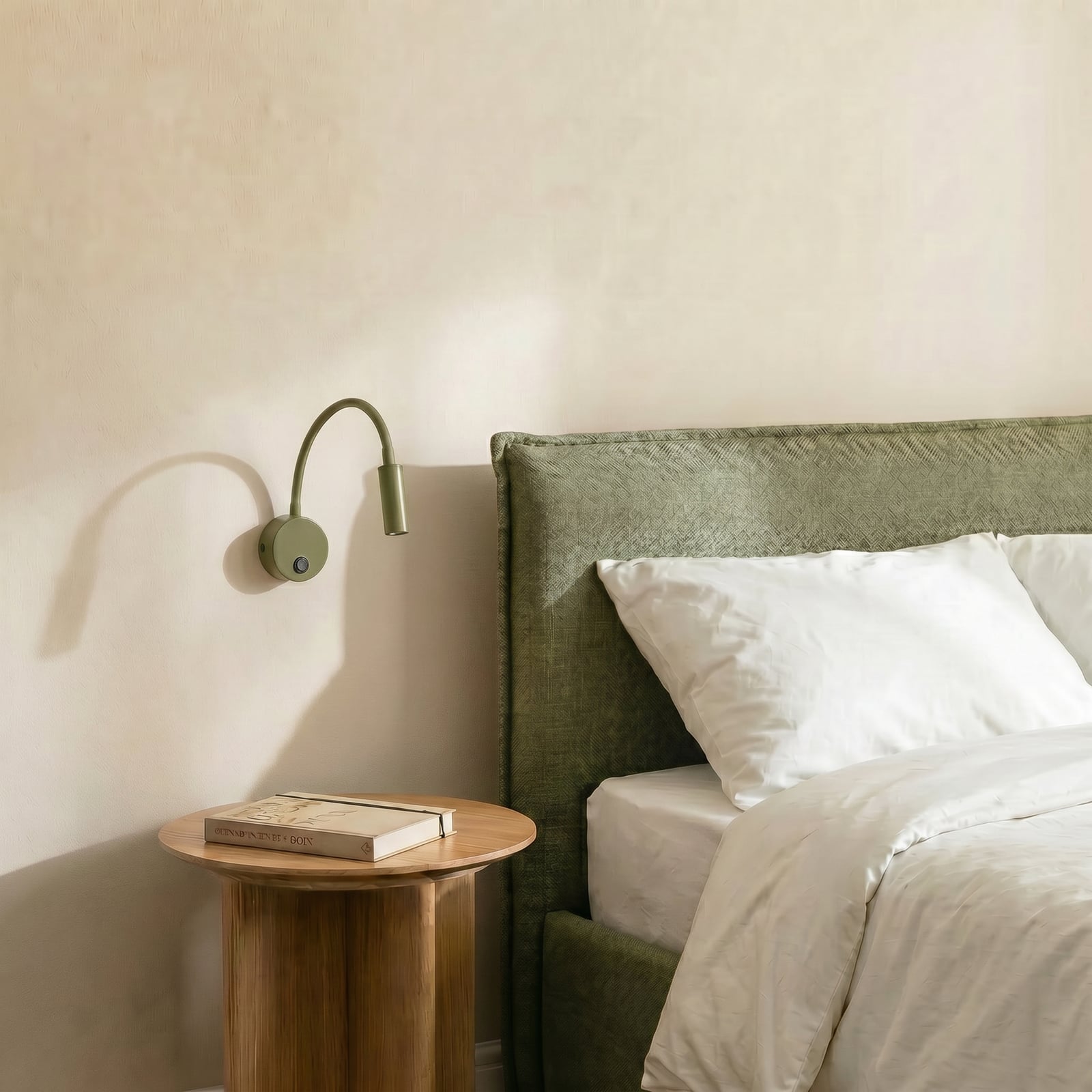 Applique Lagos, verde oliva/nero, G9, altezza 45 cm, metallo
