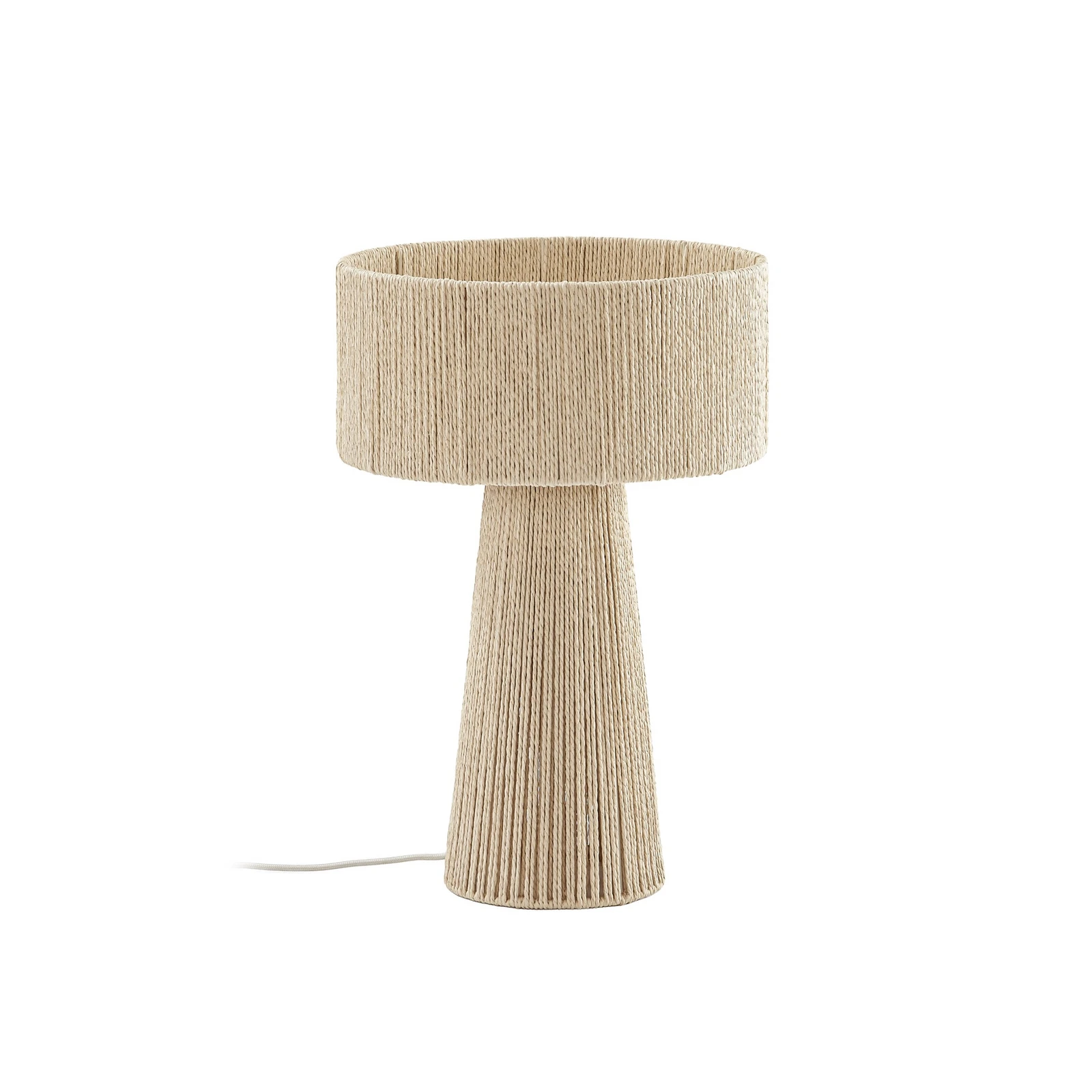 Lindby bordlampe Anuva, højde 42 cm, papir, beige, E27