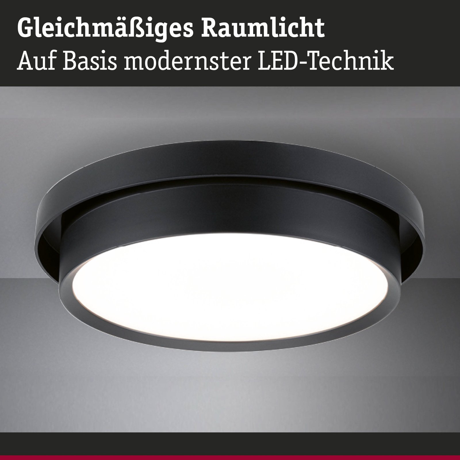 Malik LED Plafondlamp 3-step Dim. Matt Zwart - Paulmann